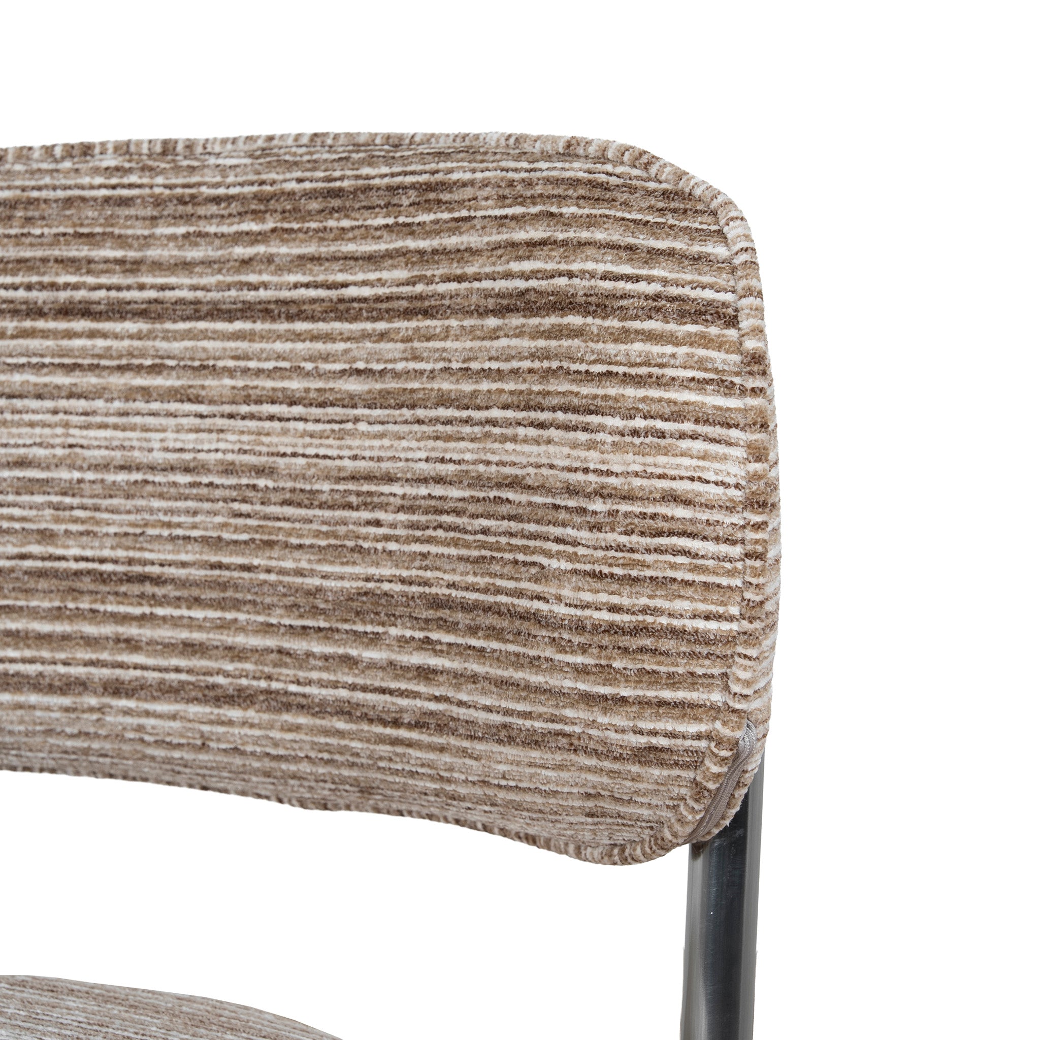 Chrome Verona Dining Chair - Coconut Stripe (Set of 2)