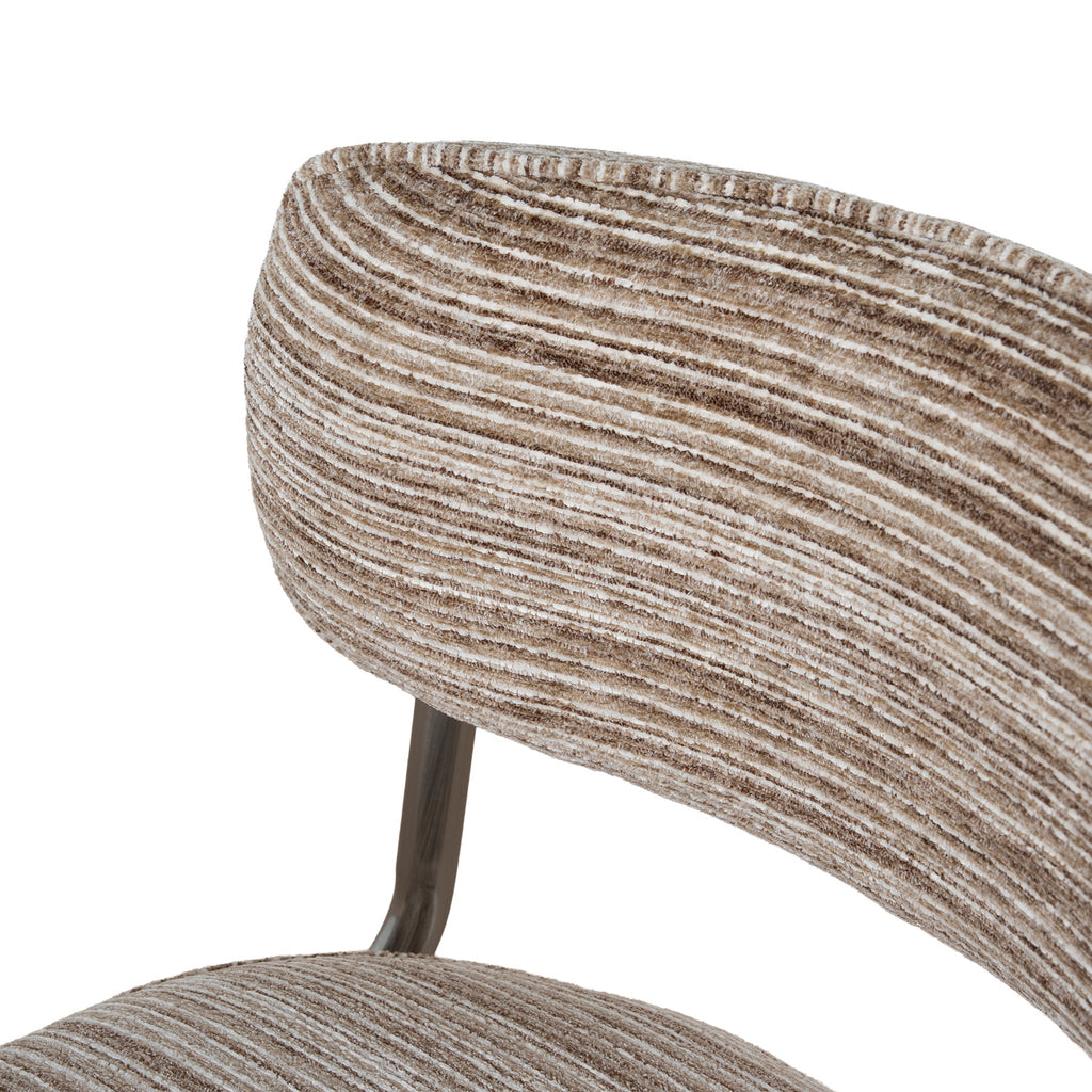 Chrome Verona Dining Chair - Coconut Stripe (Set of 2)
