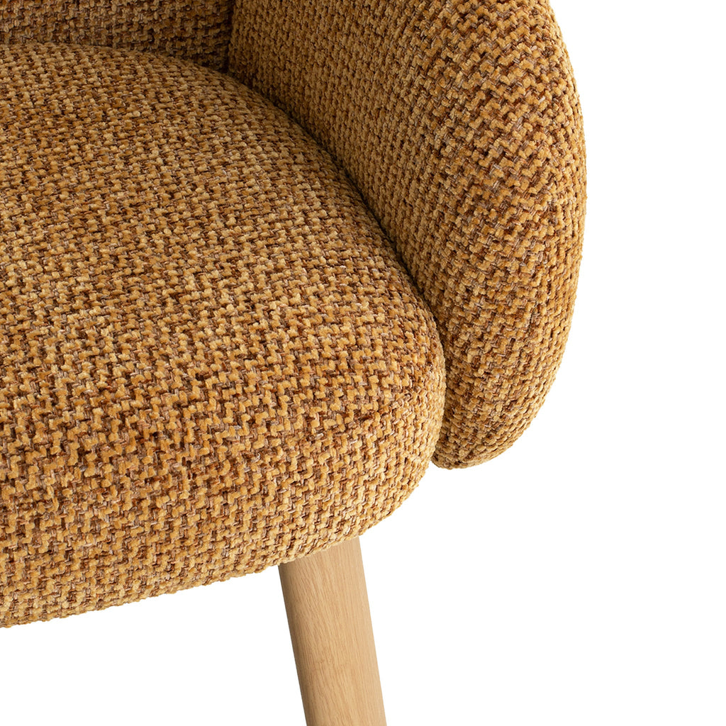 Natural Verona Dining Chair - Honeycomb Ochre