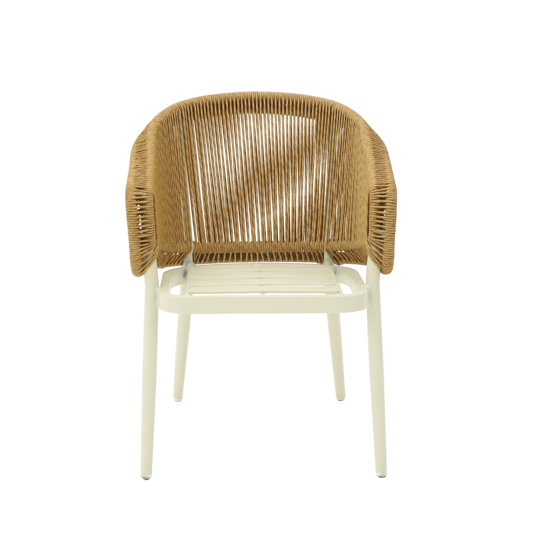 Natural Rattan Outdoor Verona Dining Chair - Beige Cushion