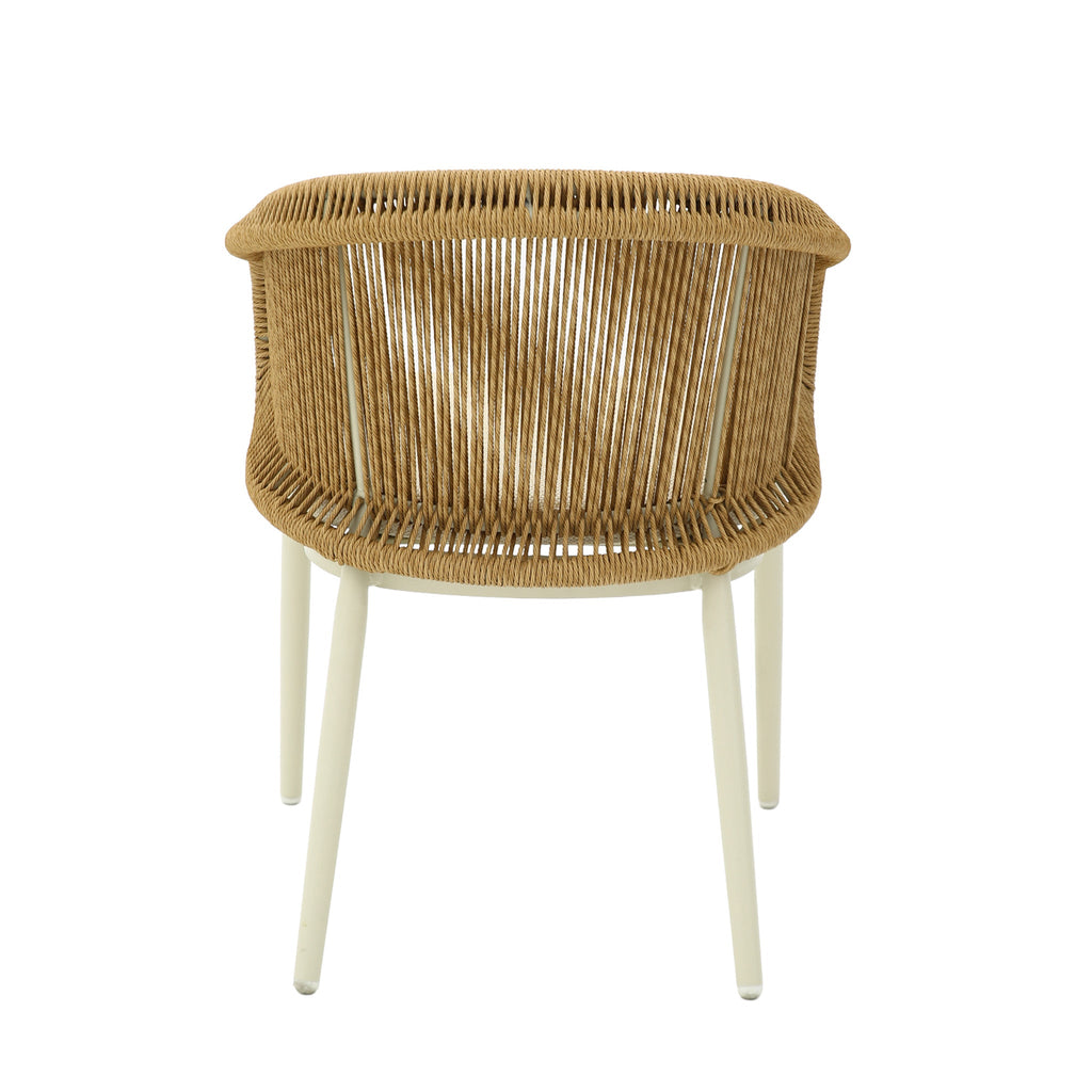 Natural Rattan Outdoor Verona Dining Chair - Beige Cushion