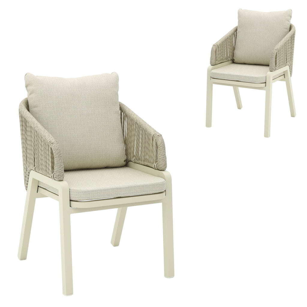 Grey Rattan Outdoor Verona Dining Chair - Grey Cushion (Set of 2)