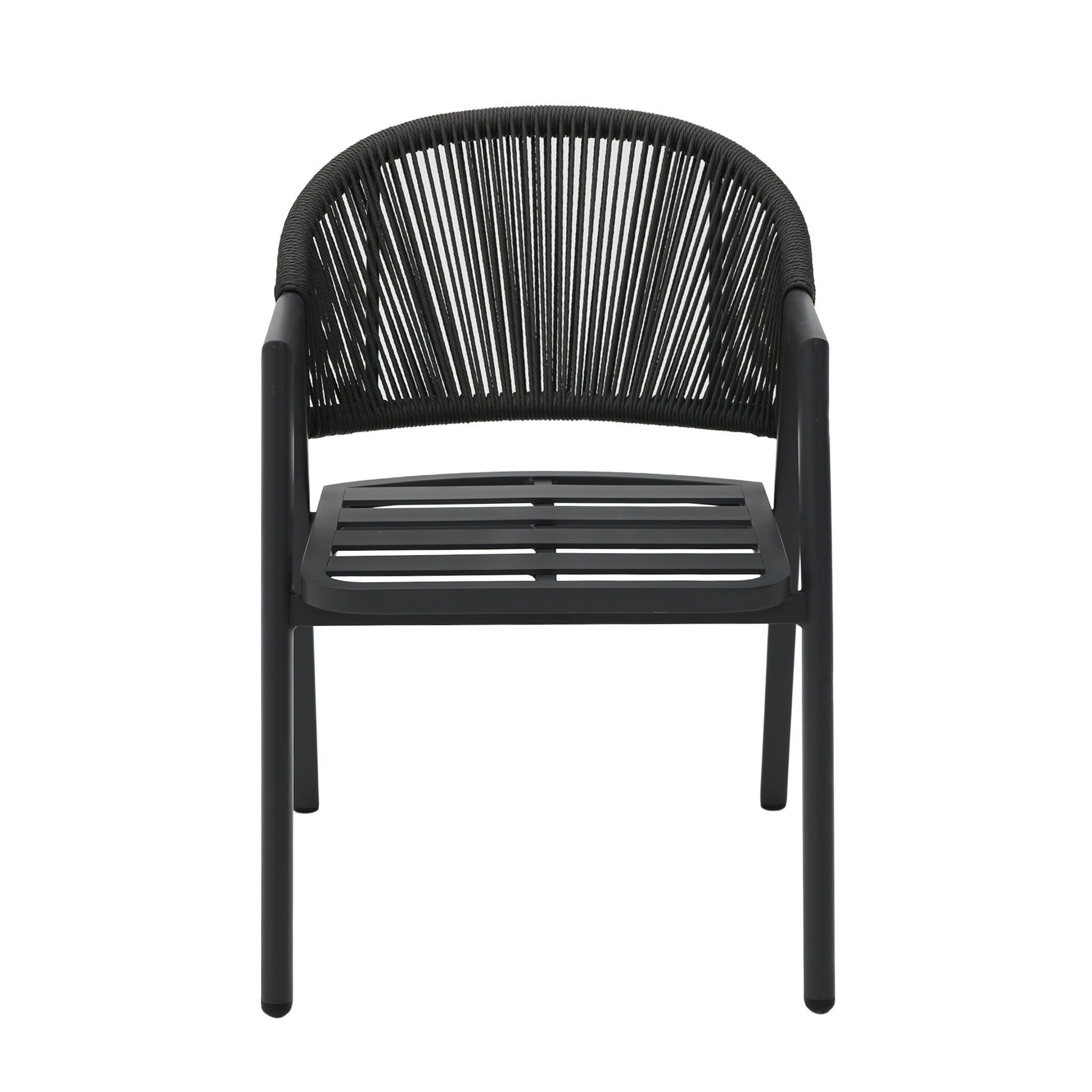 Dark Grey Rattan Outdoor Verona Dining Chair - Dark Grey Cushion (Set of 2)