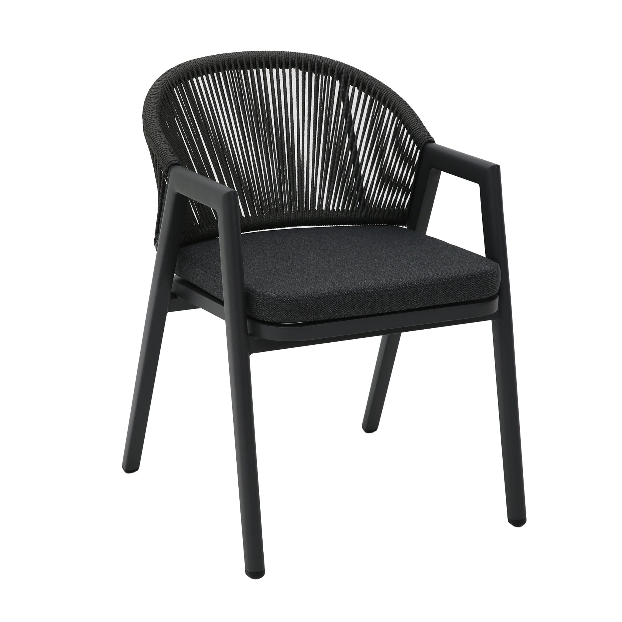 Dark Grey Rattan Outdoor Verona Dining Chair - Dark Grey Cushion (Set of 2)