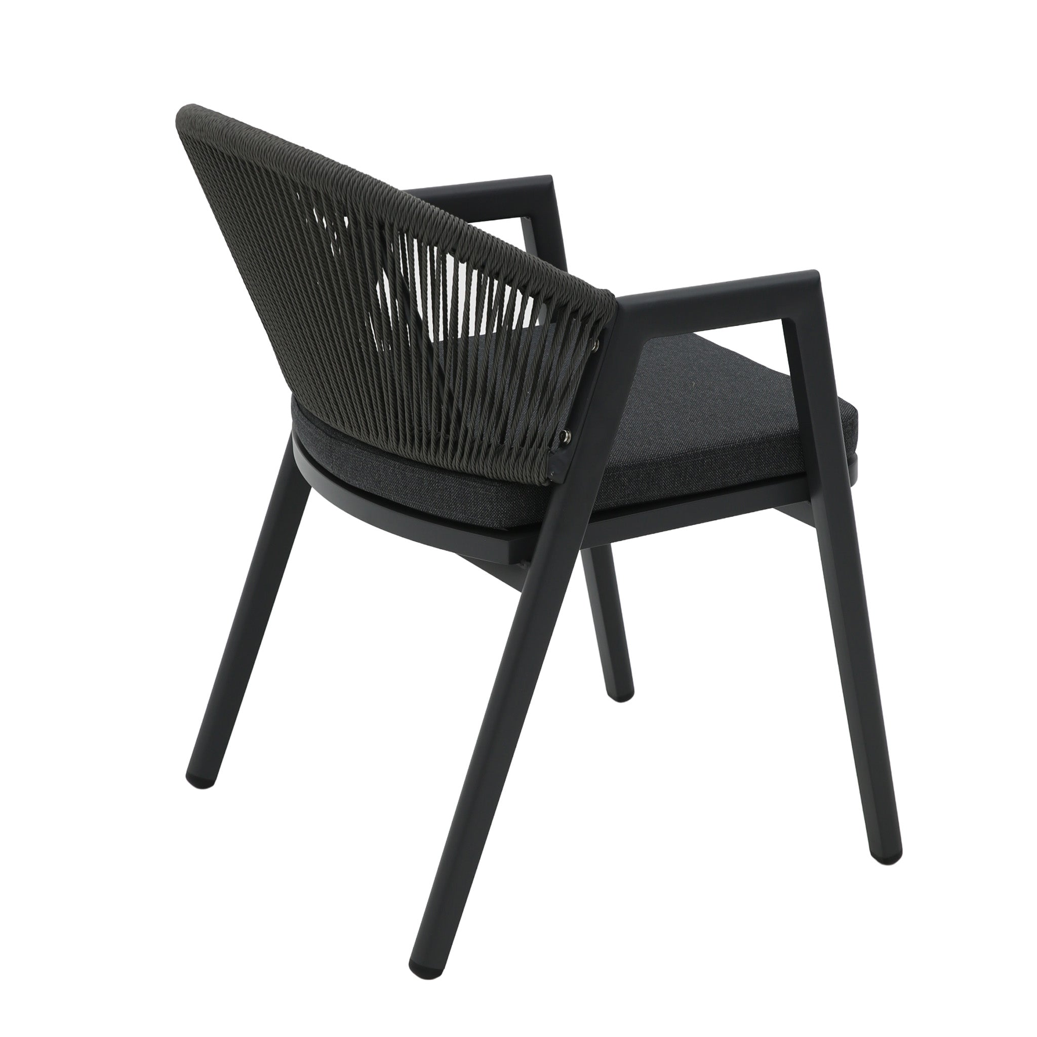 Dark Grey Rattan Outdoor Verona Dining Chair - Dark Grey Cushion (Set of 2)