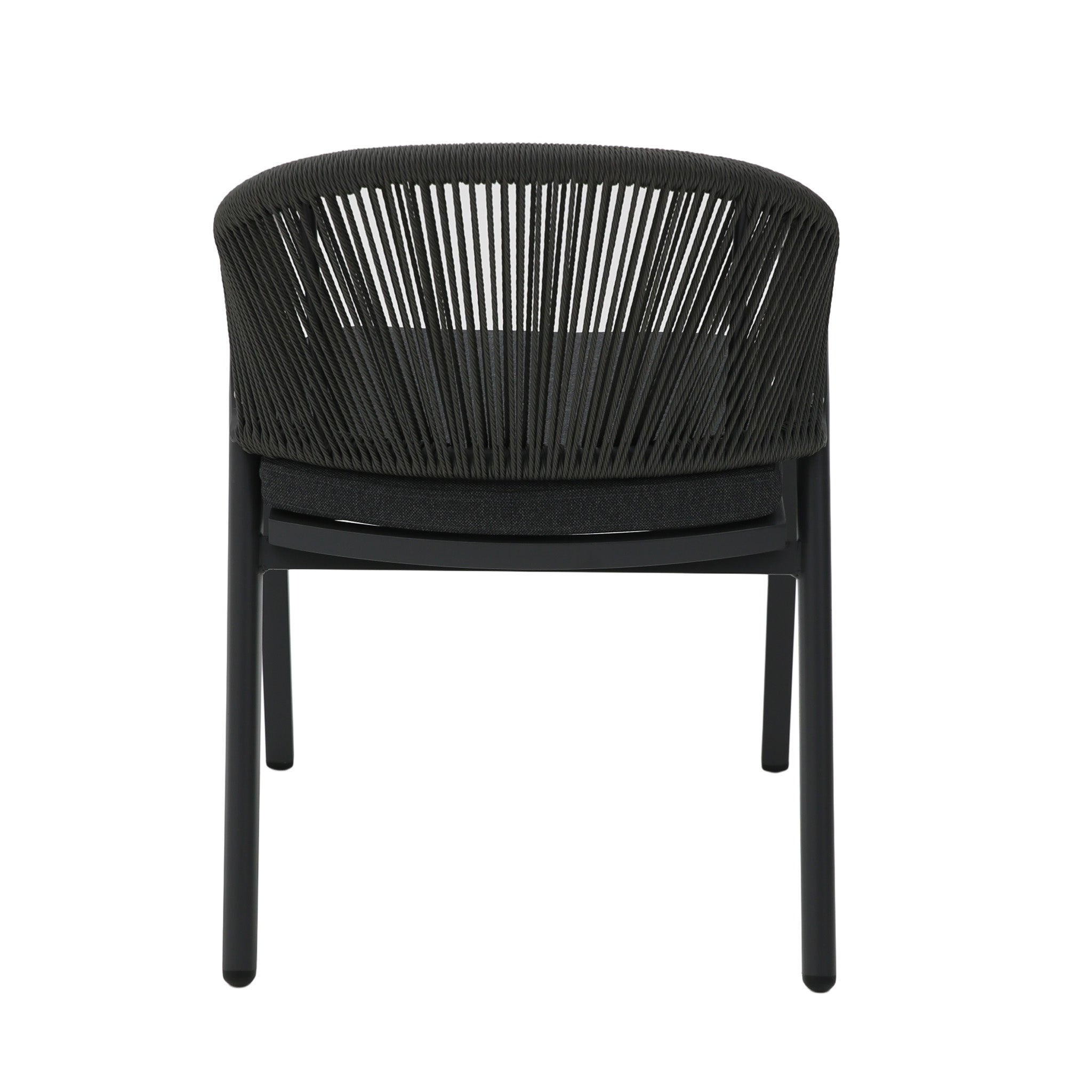 Dark Grey Rattan Outdoor Verona Dining Chair - Dark Grey Cushion (Set of 2)
