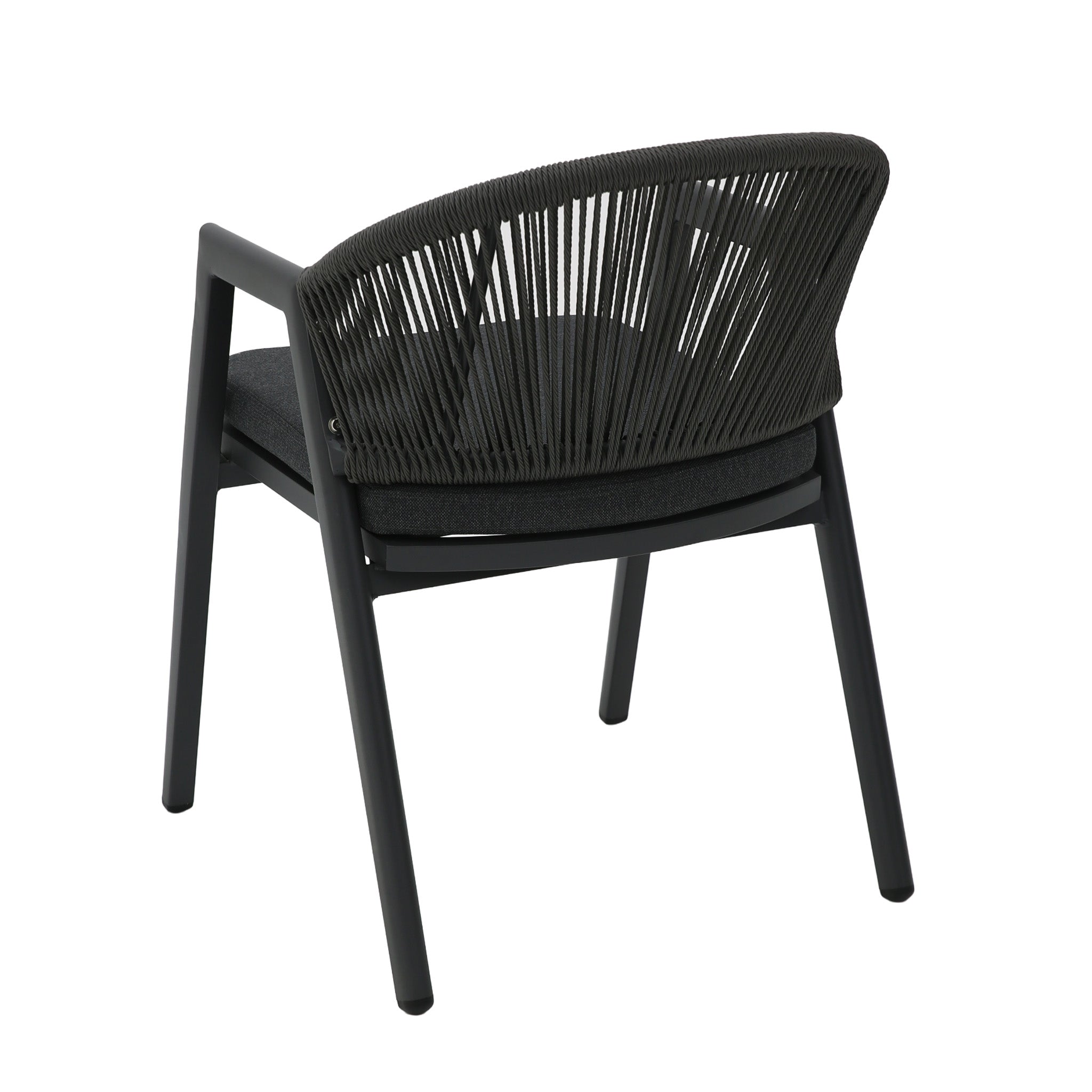 Dark Grey Rattan Outdoor Verona Dining Chair - Dark Grey Cushion (Set of 2)