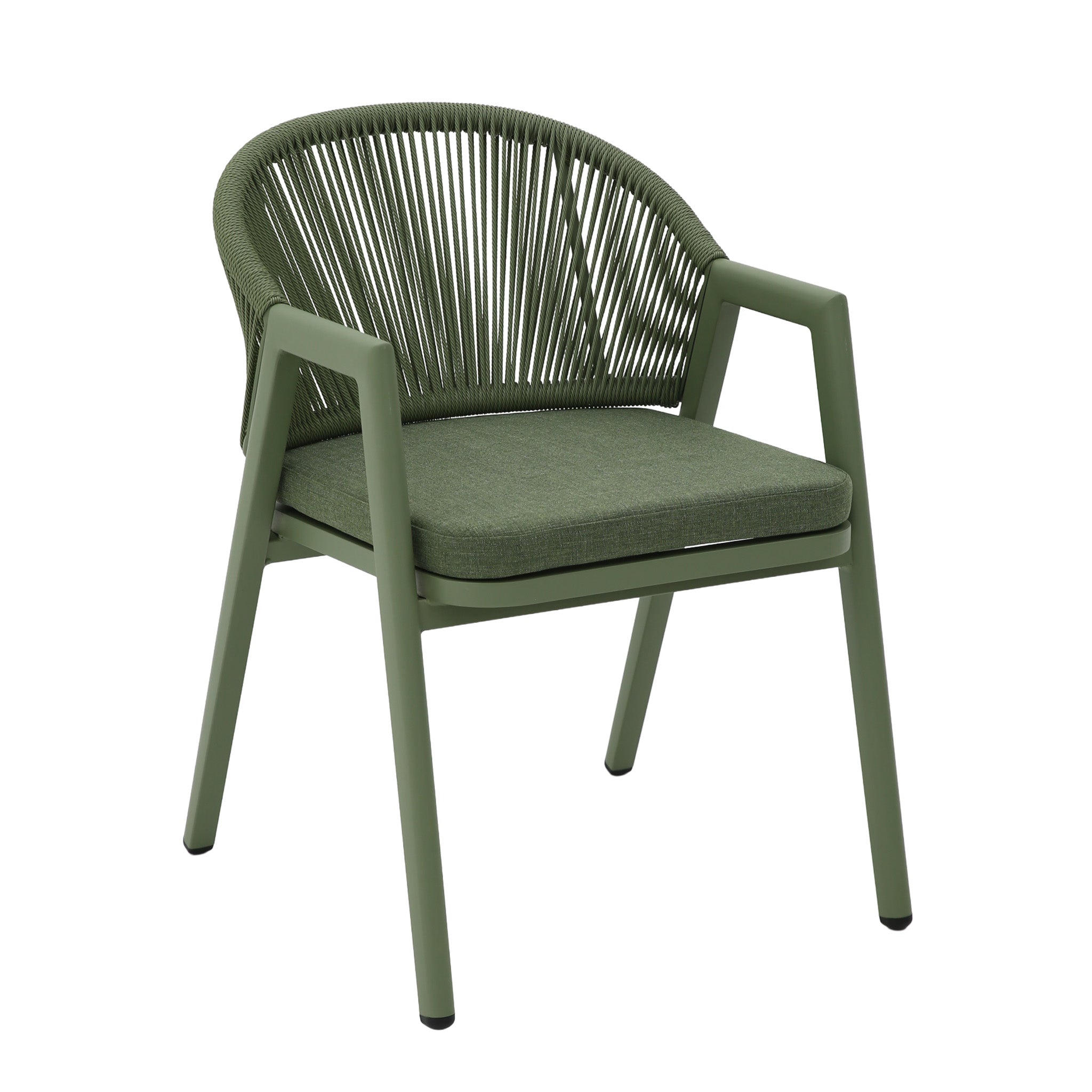Green Rattan Outdoor Verona Dining Chair - Sand Green Cushion (Set of 2)