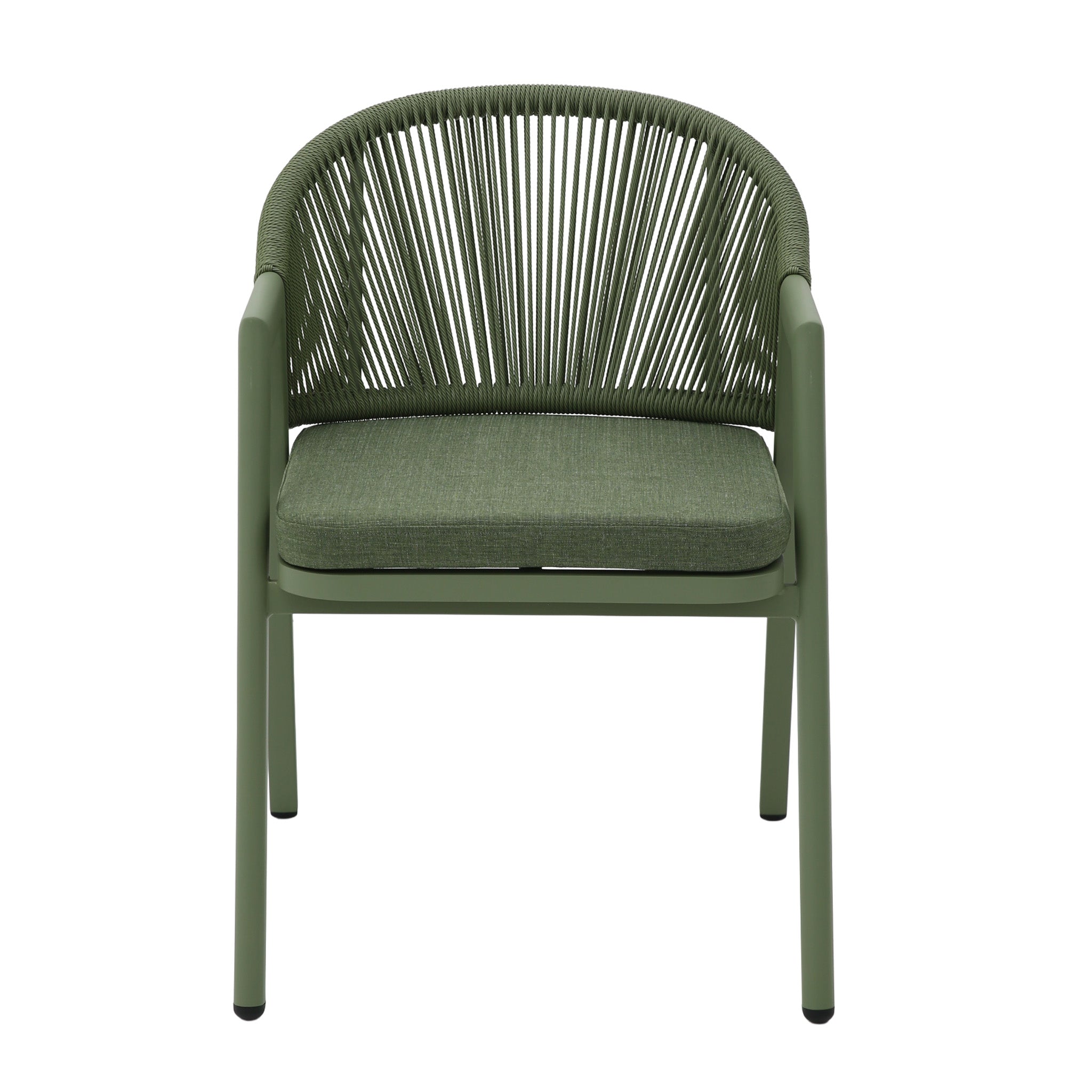 Green Rattan Outdoor Verona Dining Chair - Sand Green Cushion (Set of 2)