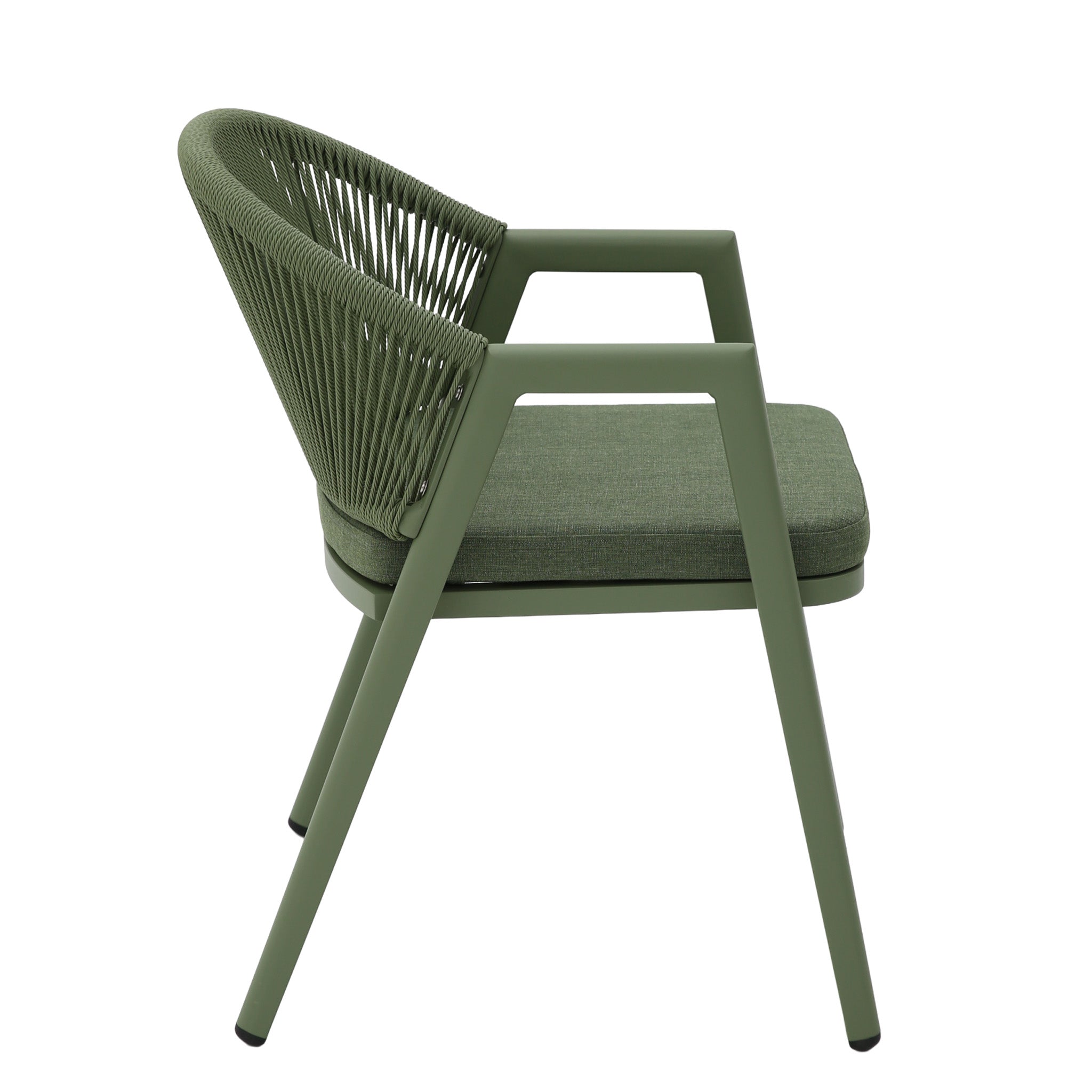 Green Rattan Outdoor Verona Dining Chair - Sand Green Cushion (Set of 2)