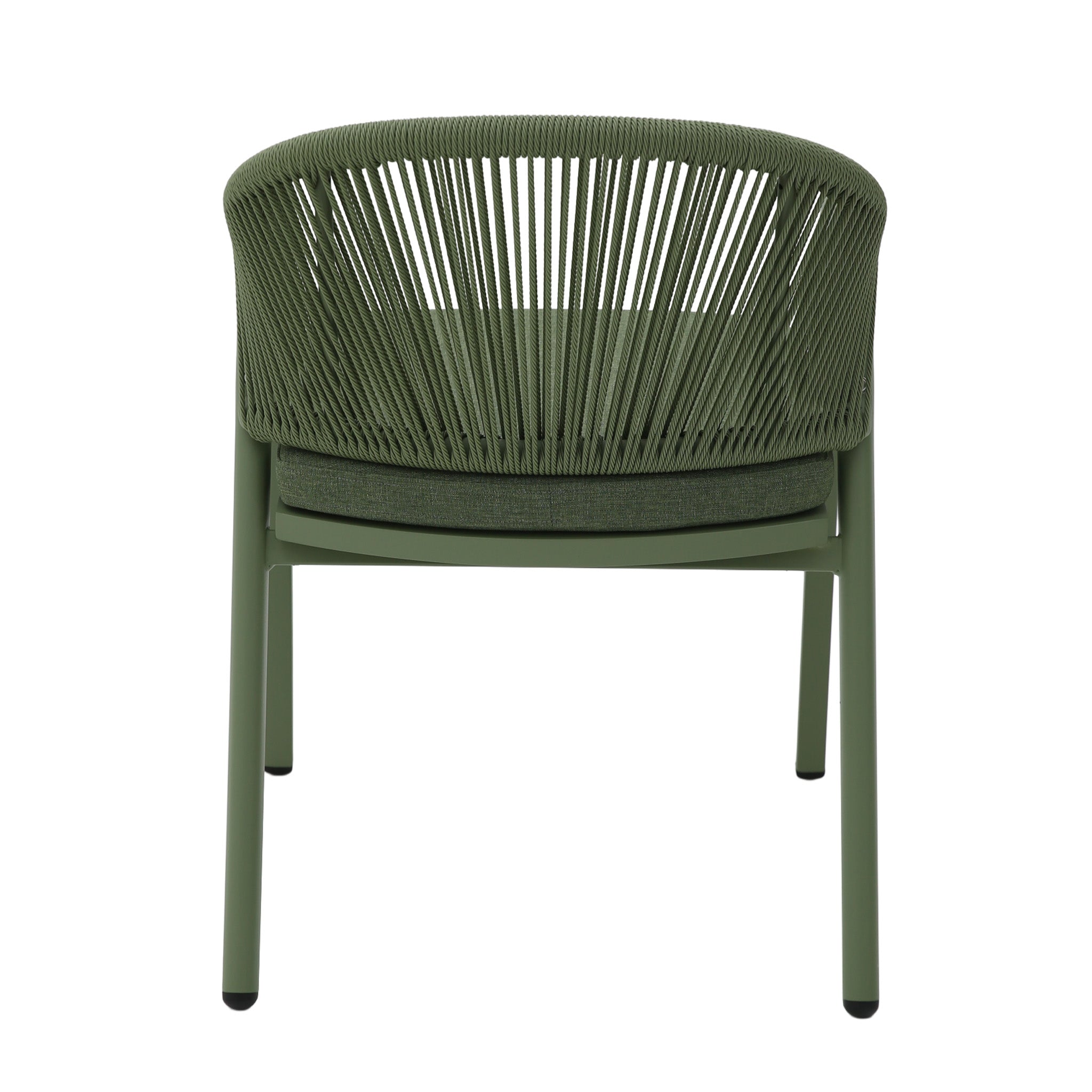 Green Rattan Outdoor Verona Dining Chair - Sand Green Cushion (Set of 2)