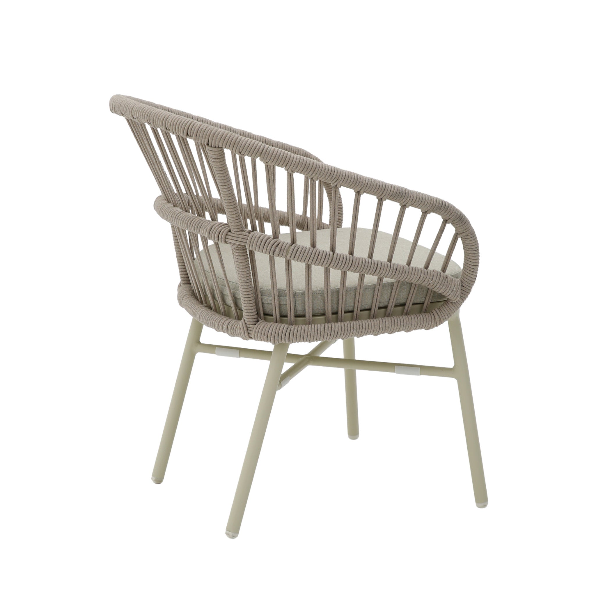 Taupe Rattan Outdoor Verona Dining Chair - Beige Cushion (Set of 2)