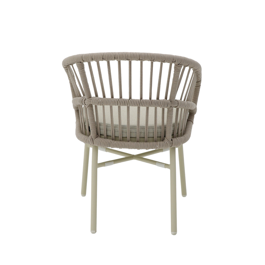 Taupe Rattan Outdoor Verona Dining Chair - Beige Cushion (Set of 2)