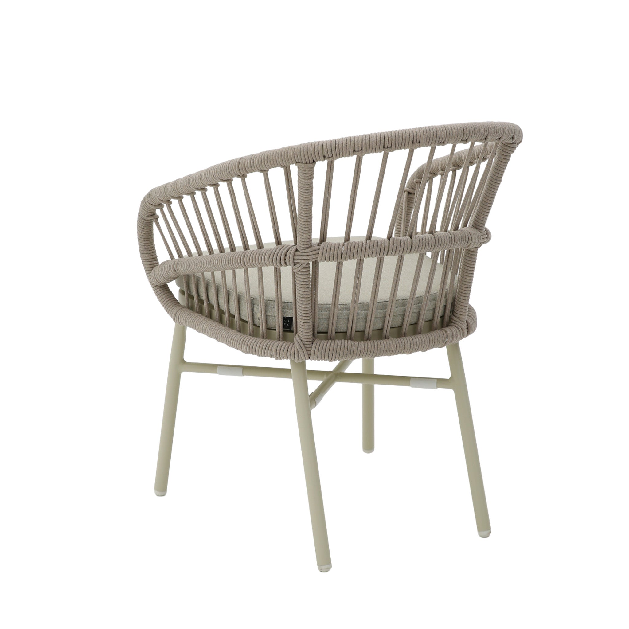 Taupe Rattan Outdoor Verona Dining Chair - Beige Cushion (Set of 2)