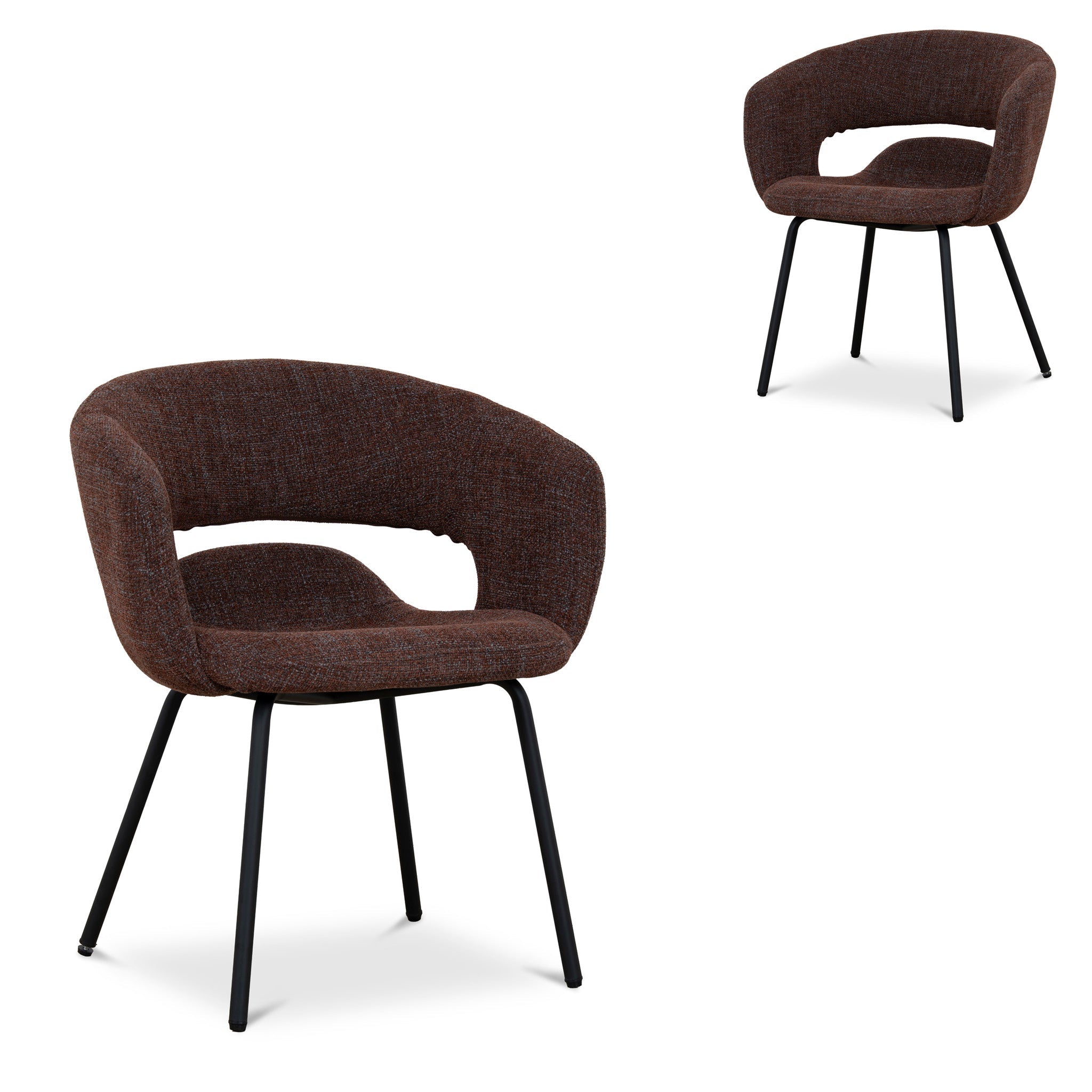 Black Verona Dining Chair - Moss Brown (Set of 2)