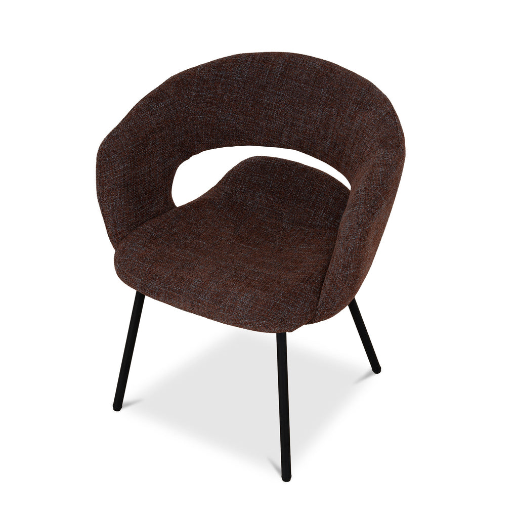 Black Verona Dining Chair - Moss Brown (Set of 2)
