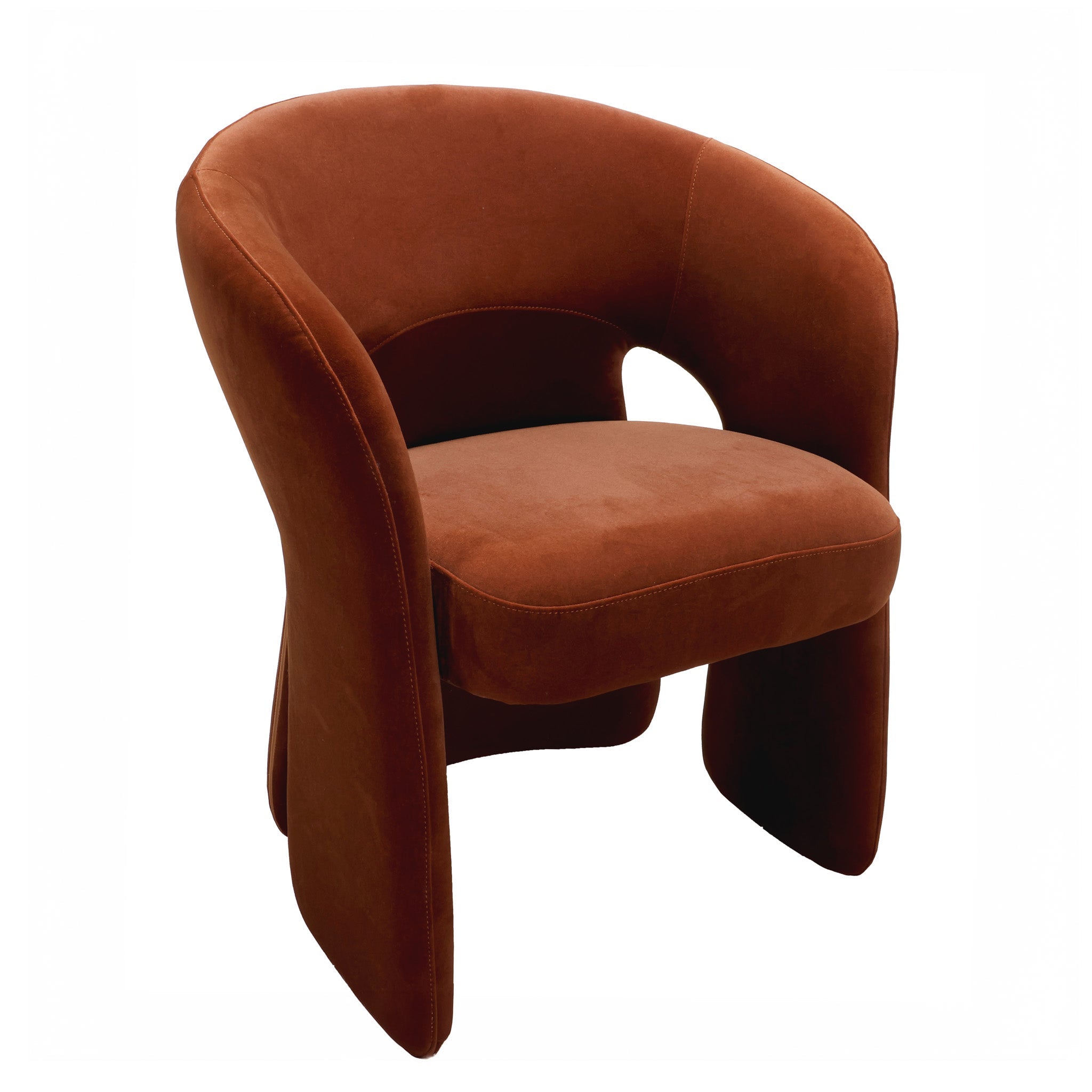 Fabric Verona Dining Chair - Burnt Brown