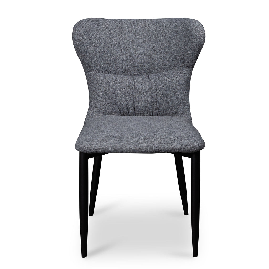 Fabric Verona Dining Chair - Pebble Grey with Black Legs (Clearance)