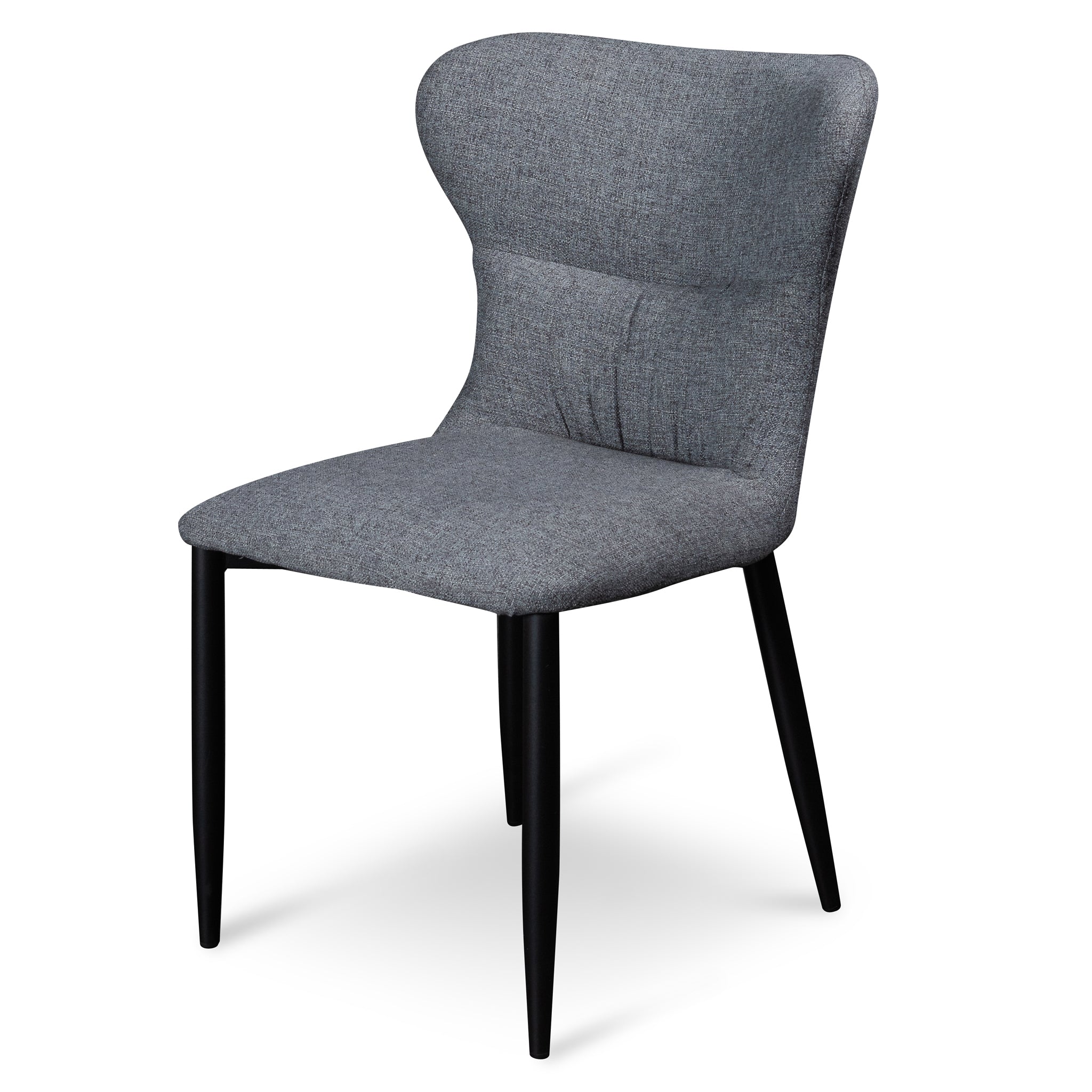 Fabric Verona Dining Chair - Pebble Grey with Black Legs (Clearance)