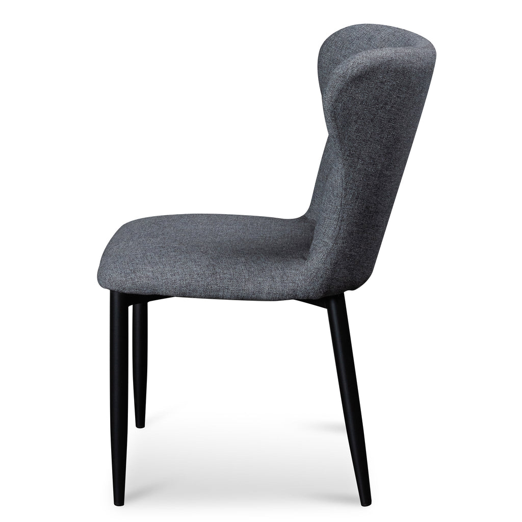 Fabric Verona Dining Chair - Pebble Grey with Black Legs (Clearance)