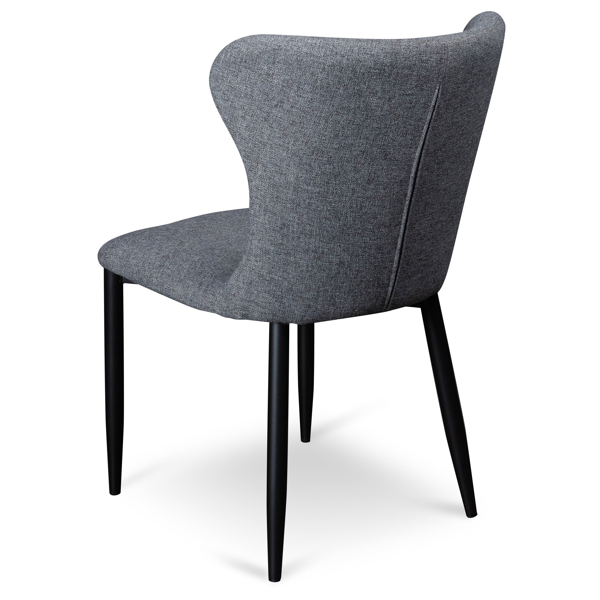 Fabric Verona Dining Chair - Pebble Grey with Black Legs (Clearance)