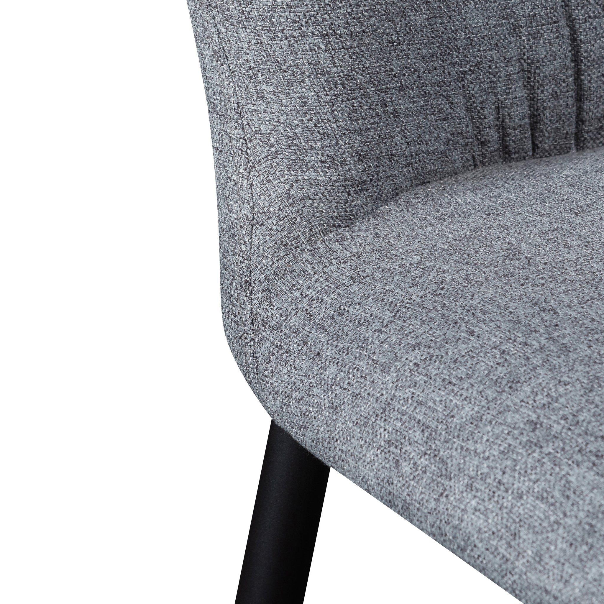 Fabric Verona Dining Chair - Pebble Grey with Black Legs (Clearance)