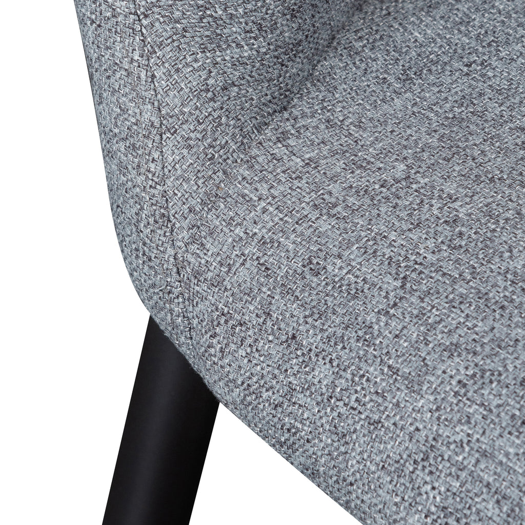 Fabric Verona Dining Chair - Pebble Grey with Black Legs (Clearance)