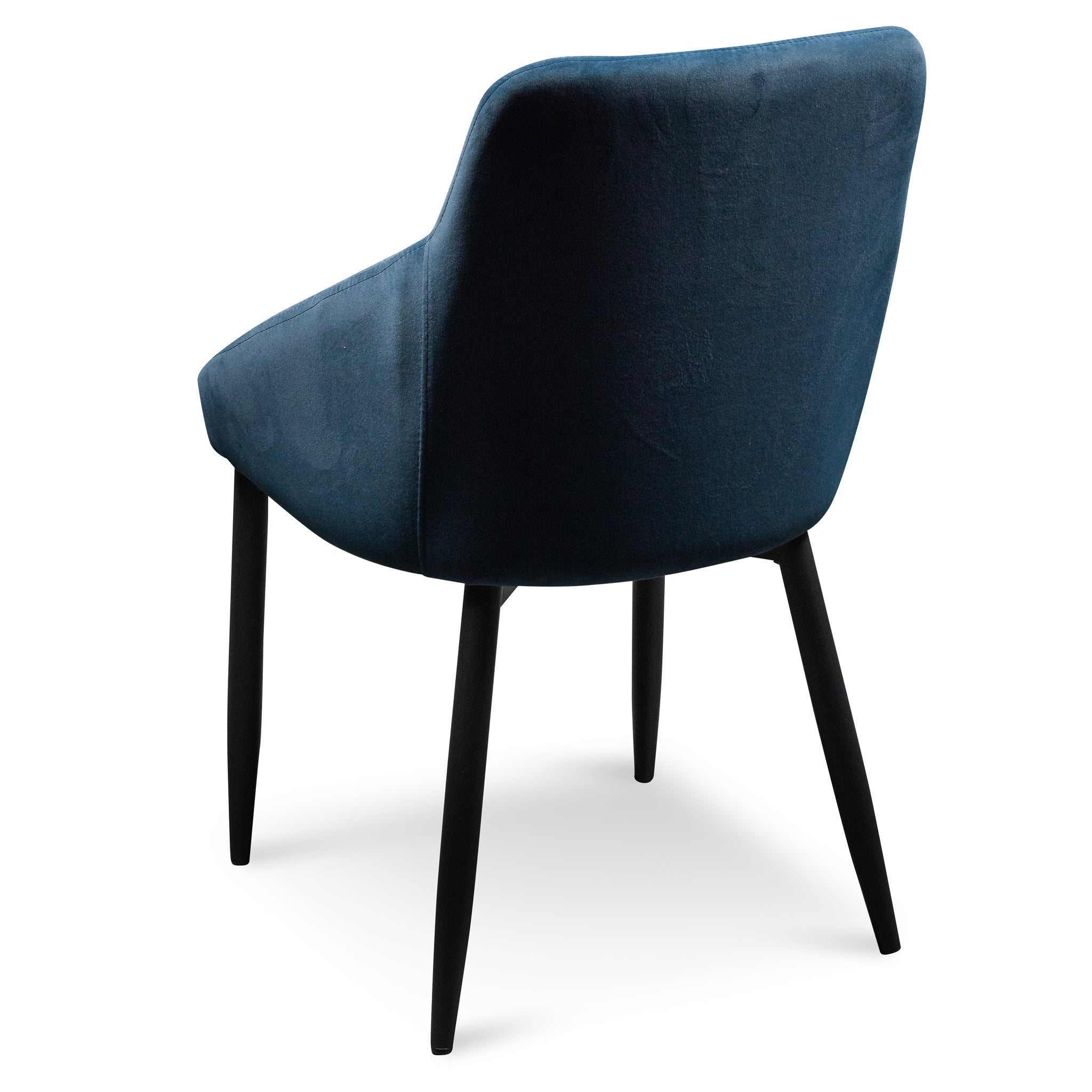 Verona Dining Chair - Navy Blue Velvet with Black Legs (Set of 2)