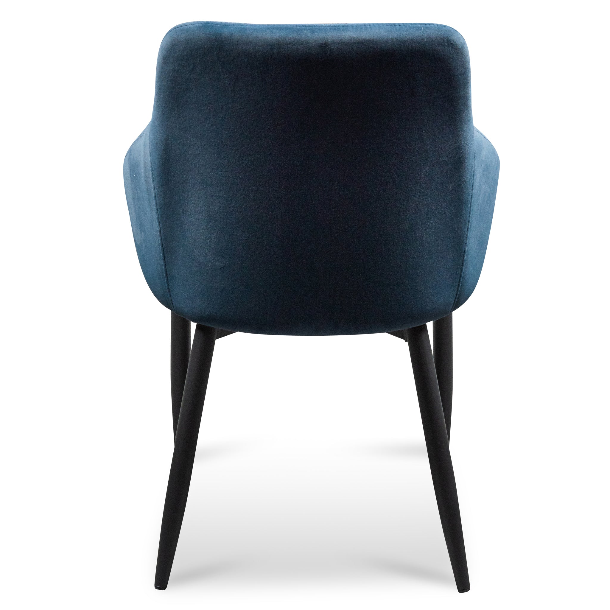 Verona Dining Chair - Navy Blue Velvet with Black Legs (Set of 2)