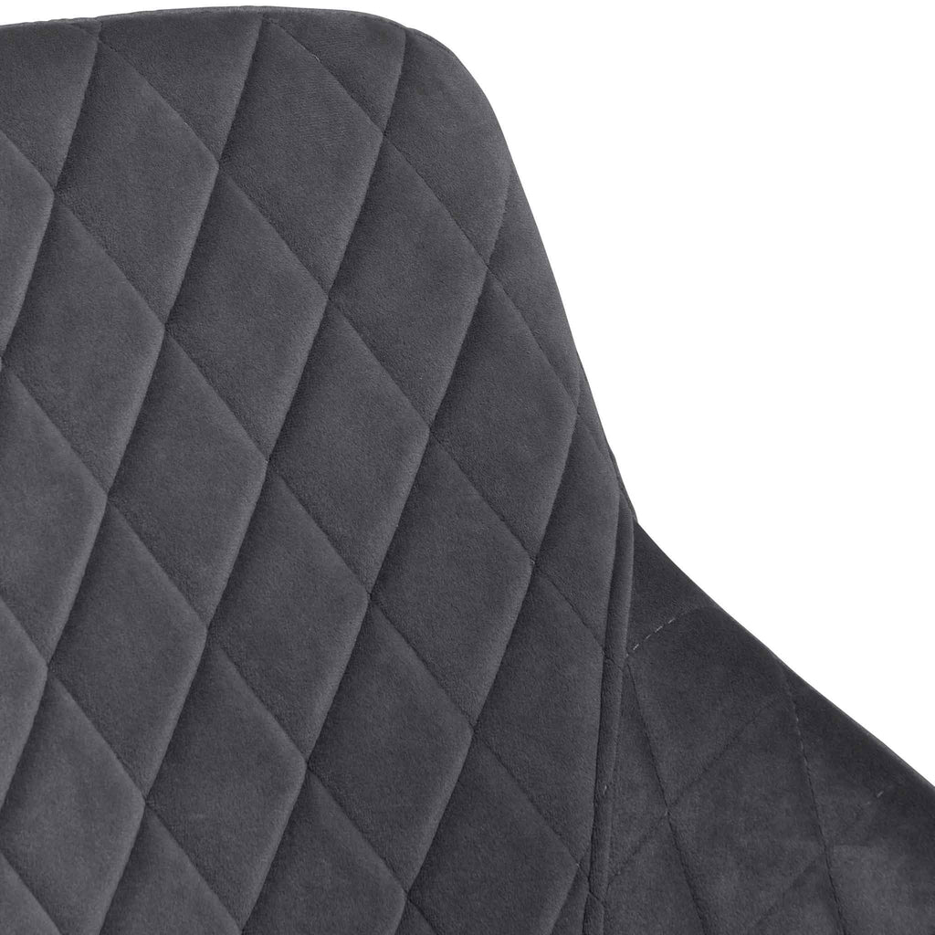 Verona Dining Chair - Grey Velvet in Black Legs (Set of 2)