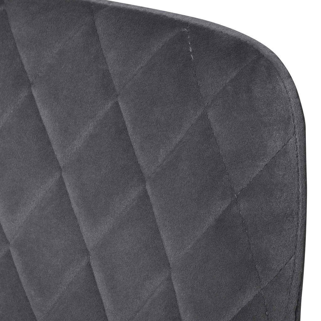 Verona Dining Chair - Grey Velvet in Black Legs (Set of 2)