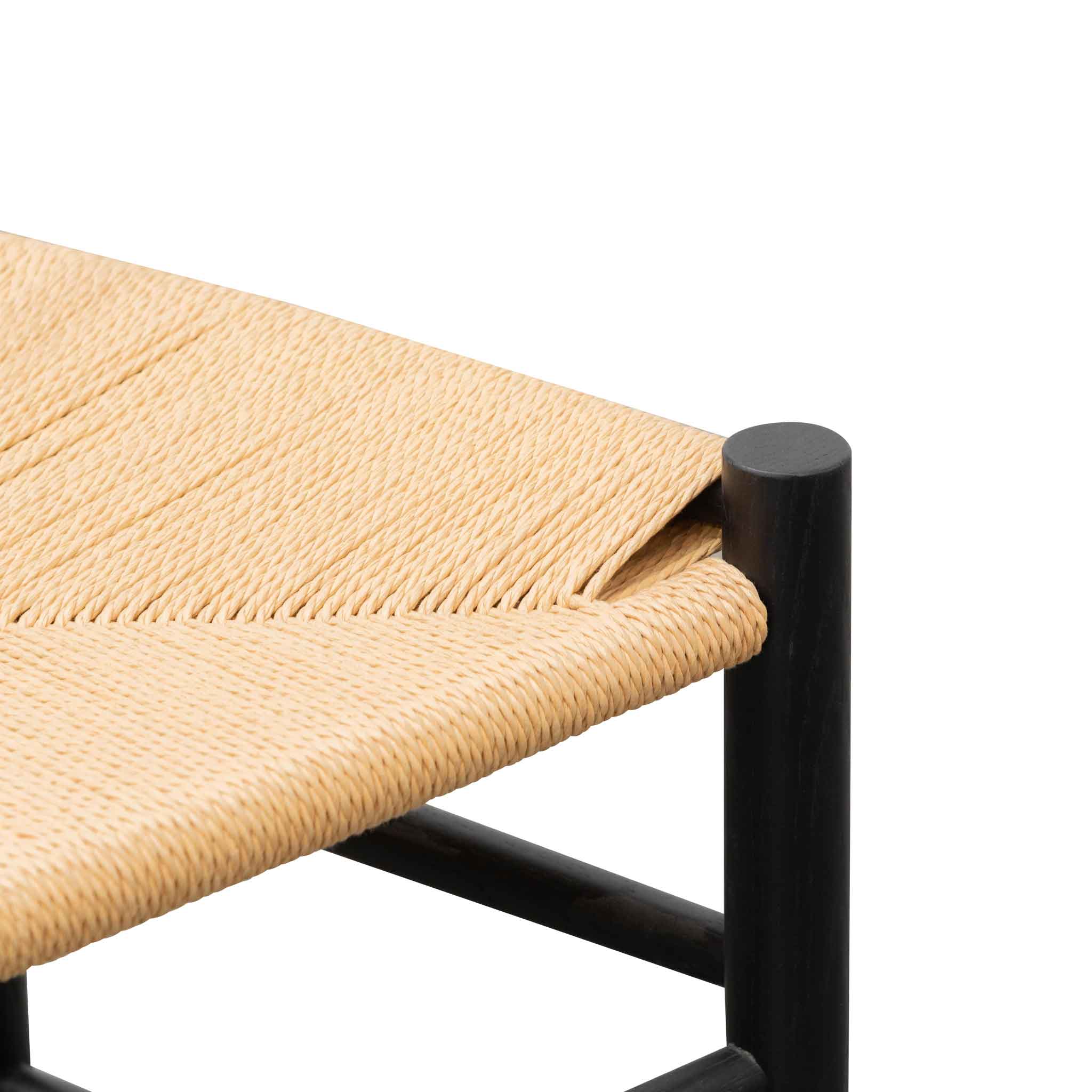 Rattan Black Verona Dining Chair - Natural Seat (Set of 2)