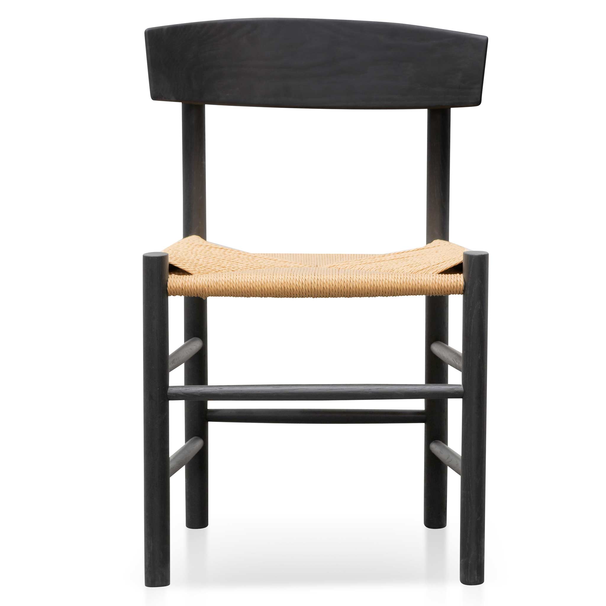 Rattan Black Verona Dining Chair - Natural Seat (Set of 2)