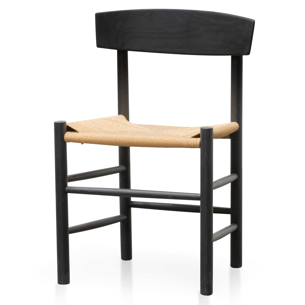 Rattan Black Verona Dining Chair - Natural Seat (Set of 2)