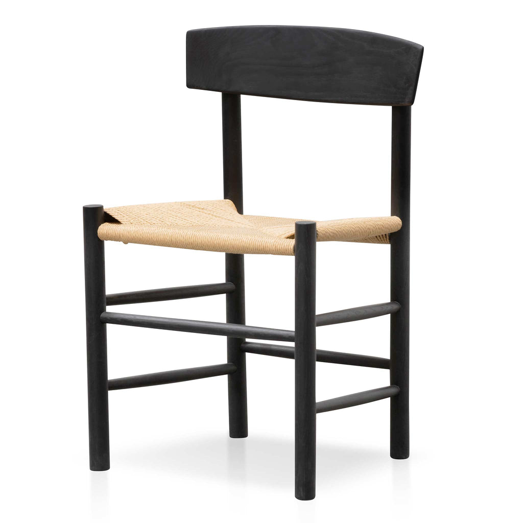Rattan Black Verona Dining Chair - Natural Seat (Set of 2)