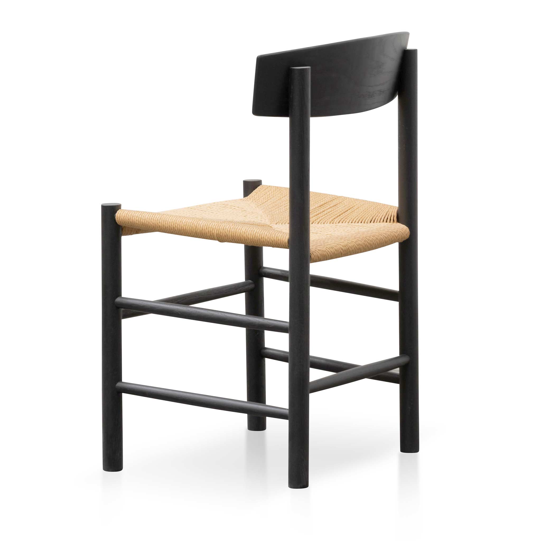 Rattan Black Verona Dining Chair - Natural Seat (Set of 2)