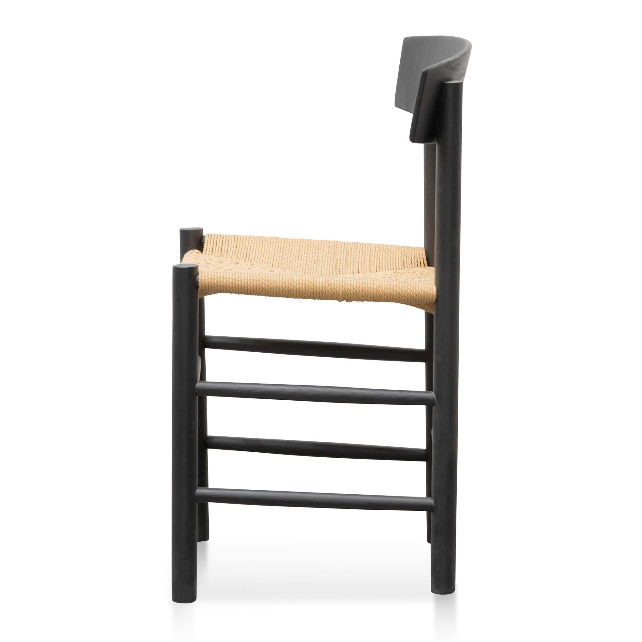 Rattan Black Verona Dining Chair - Natural Seat (Set of 2)