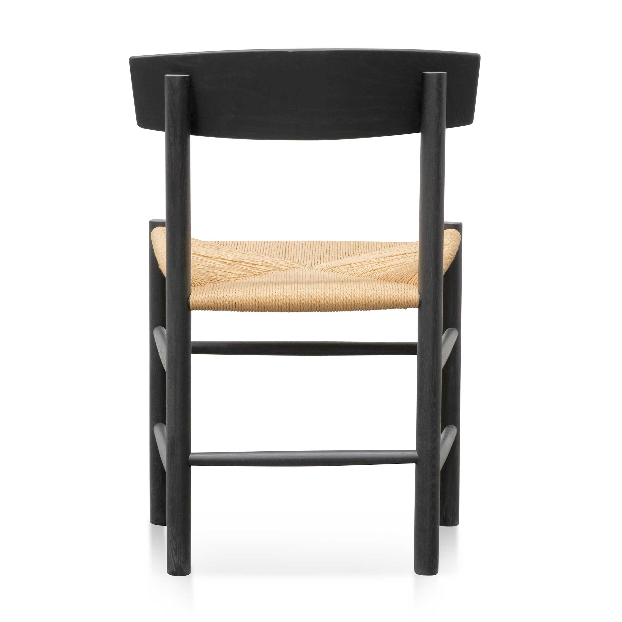 Rattan Black Verona Dining Chair - Natural Seat (Set of 2)