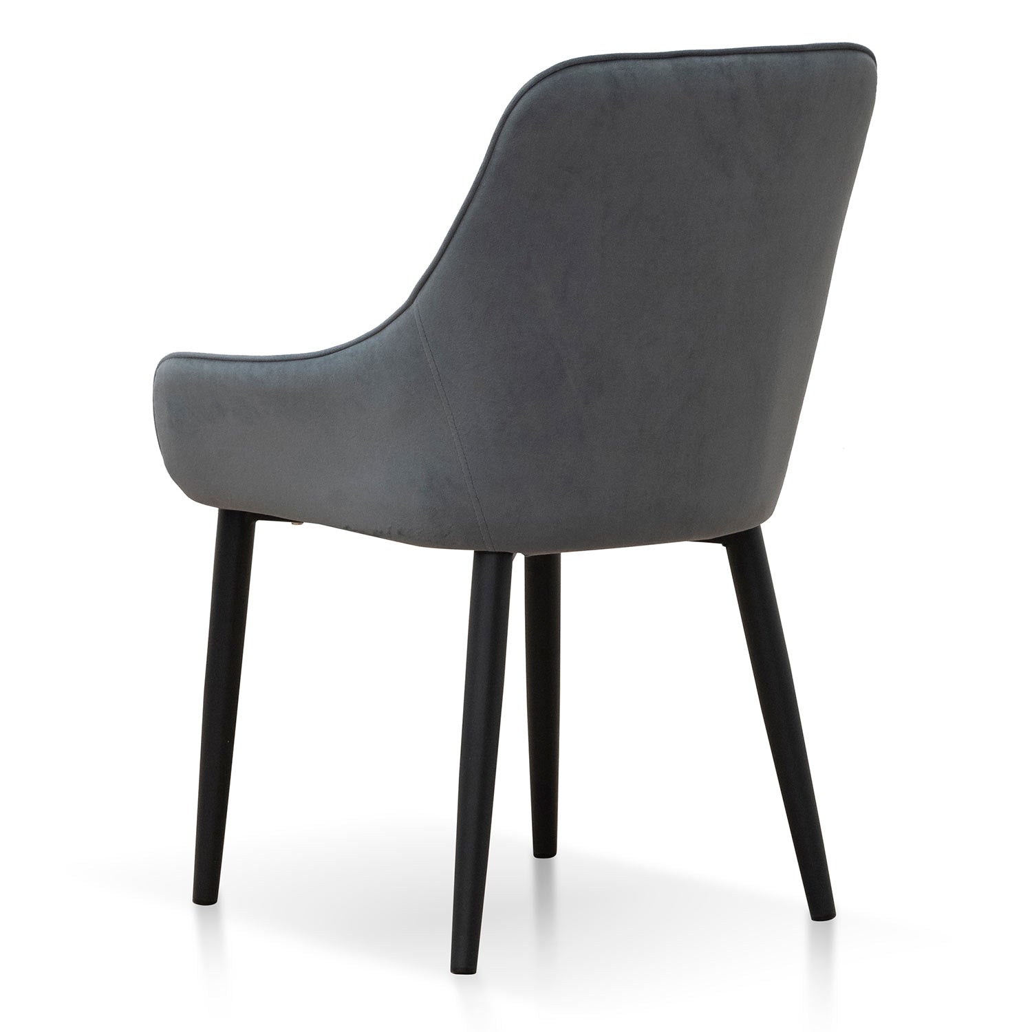 Fabric Verona Dining Chair - Grey Velvet in Black Legs (Set of 2)