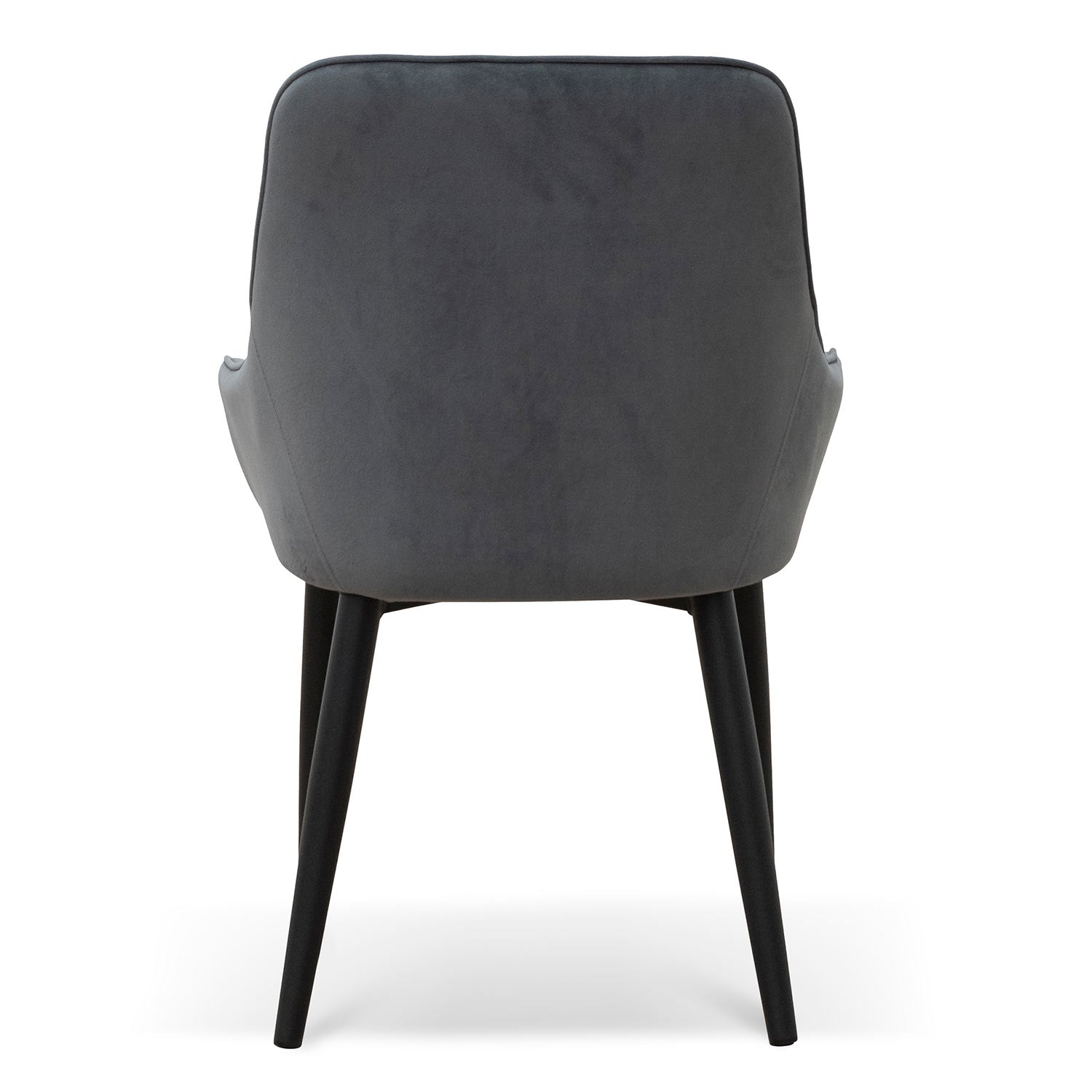 Fabric Verona Dining Chair - Grey Velvet in Black Legs (Set of 2)
