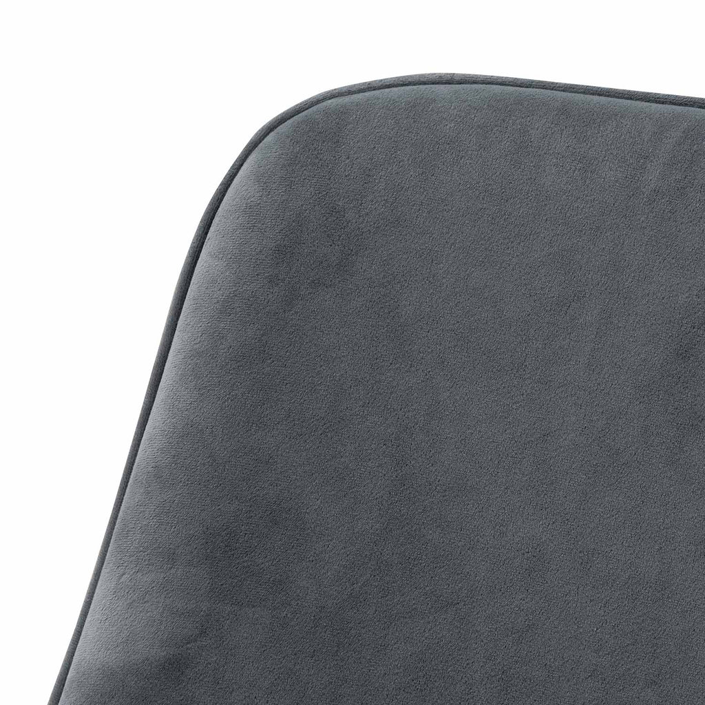 Fabric Verona Dining Chair - Grey Velvet in Black Legs (Set of 2)