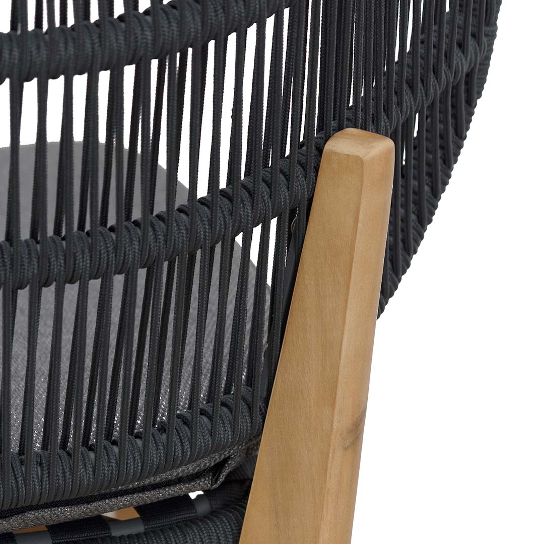 Outdoor Verona Dining Chair - Anthracite Grey Cushion (Set of 2)