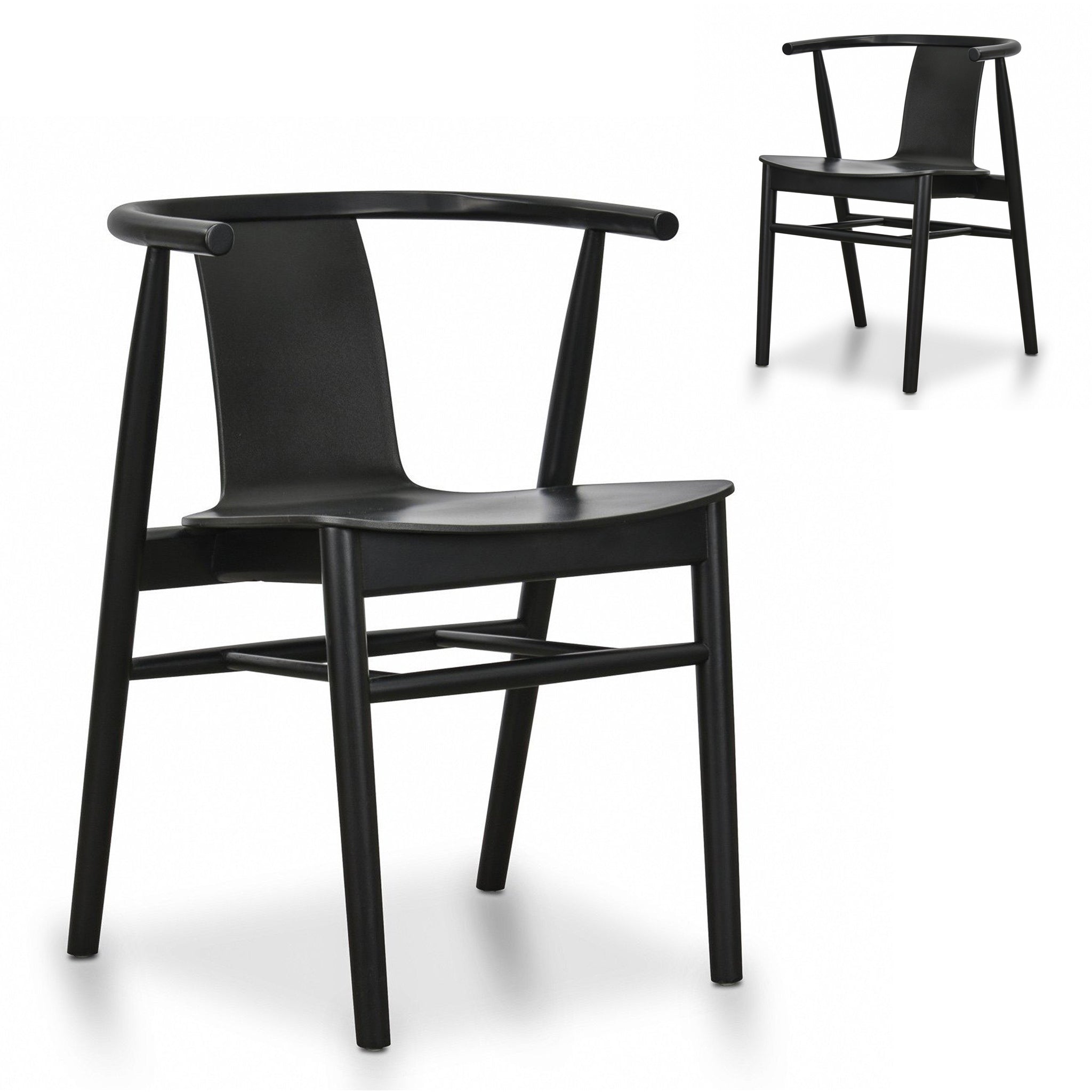 Verona Dining Chair - Black Shell - Black Seat (Set of 2)