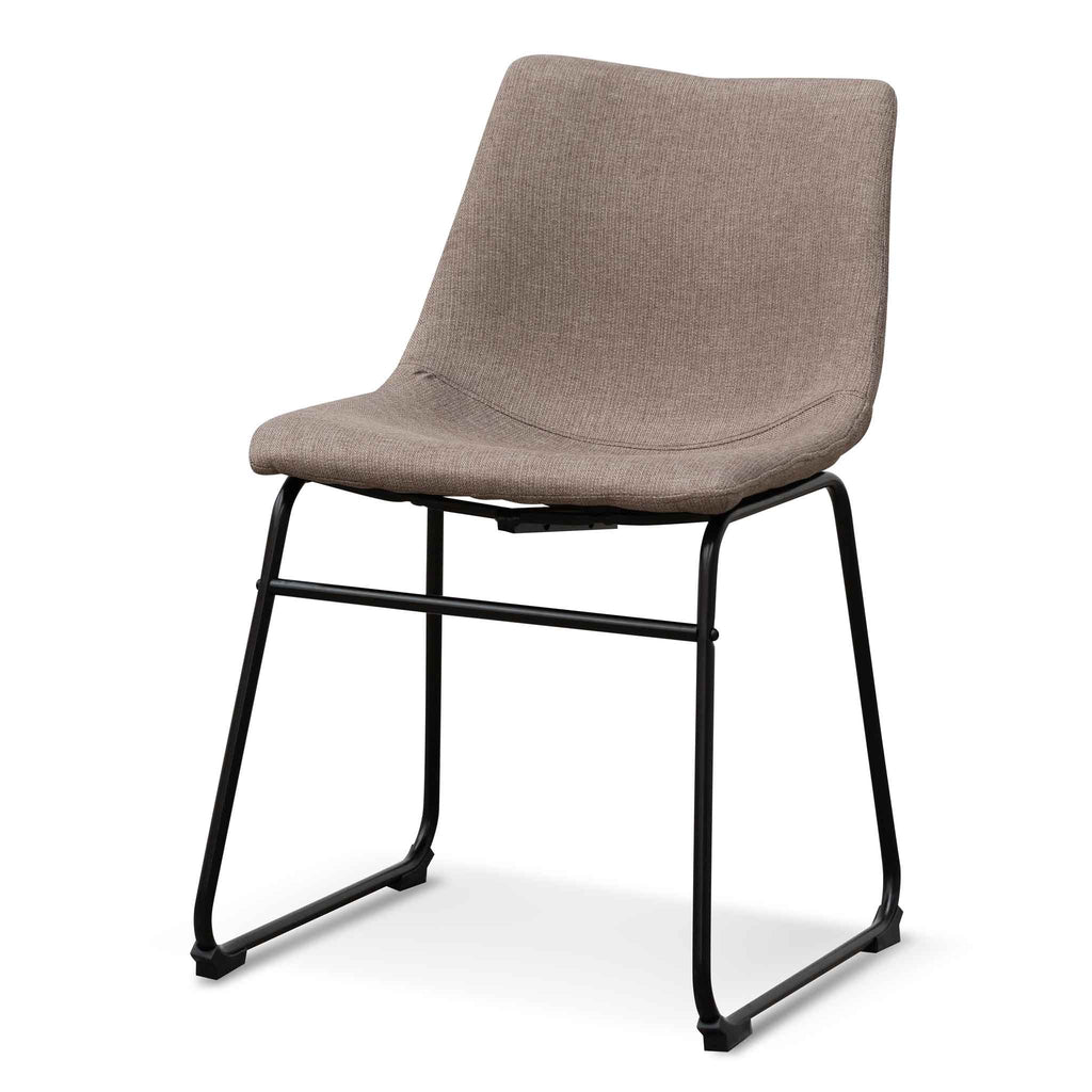 Fabric Verona Dining Chair - Brown Grey (Set of 2)