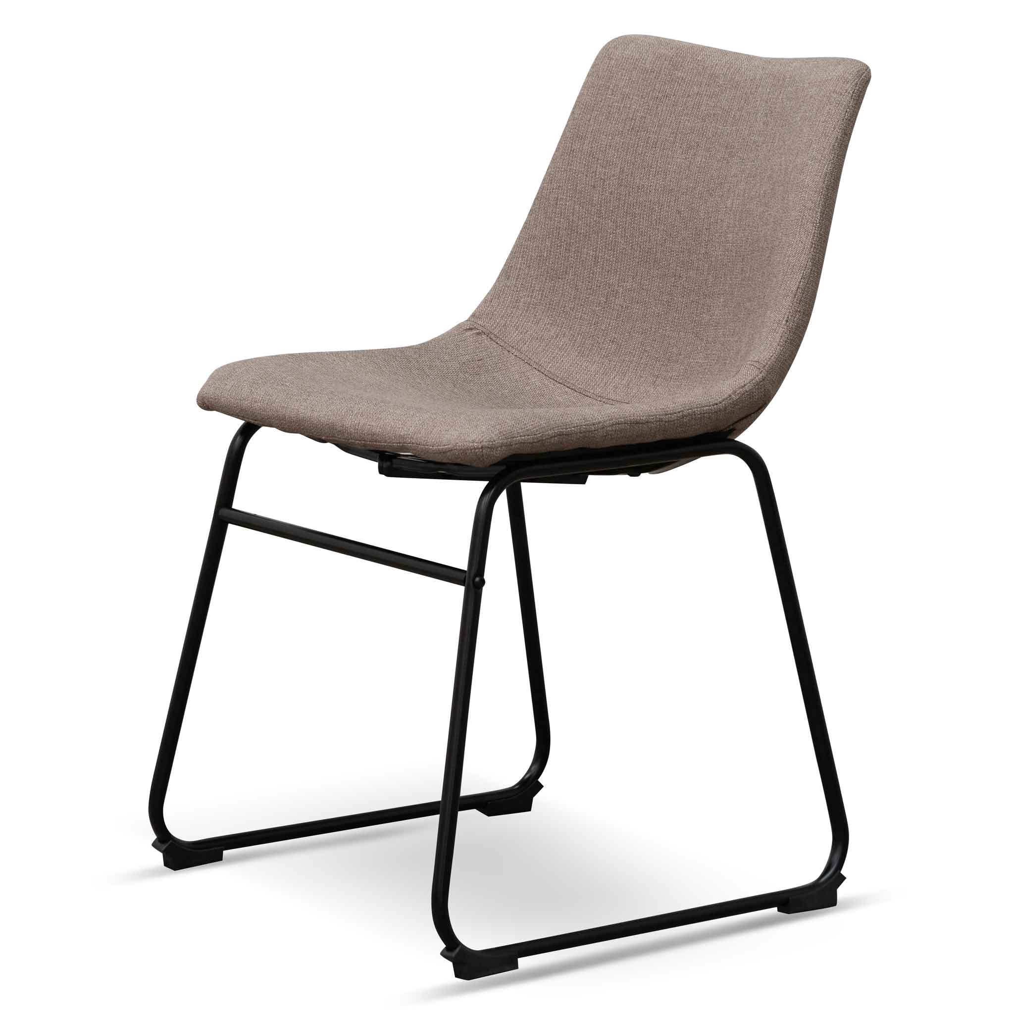Fabric Verona Dining Chair - Brown Grey (Set of 2)