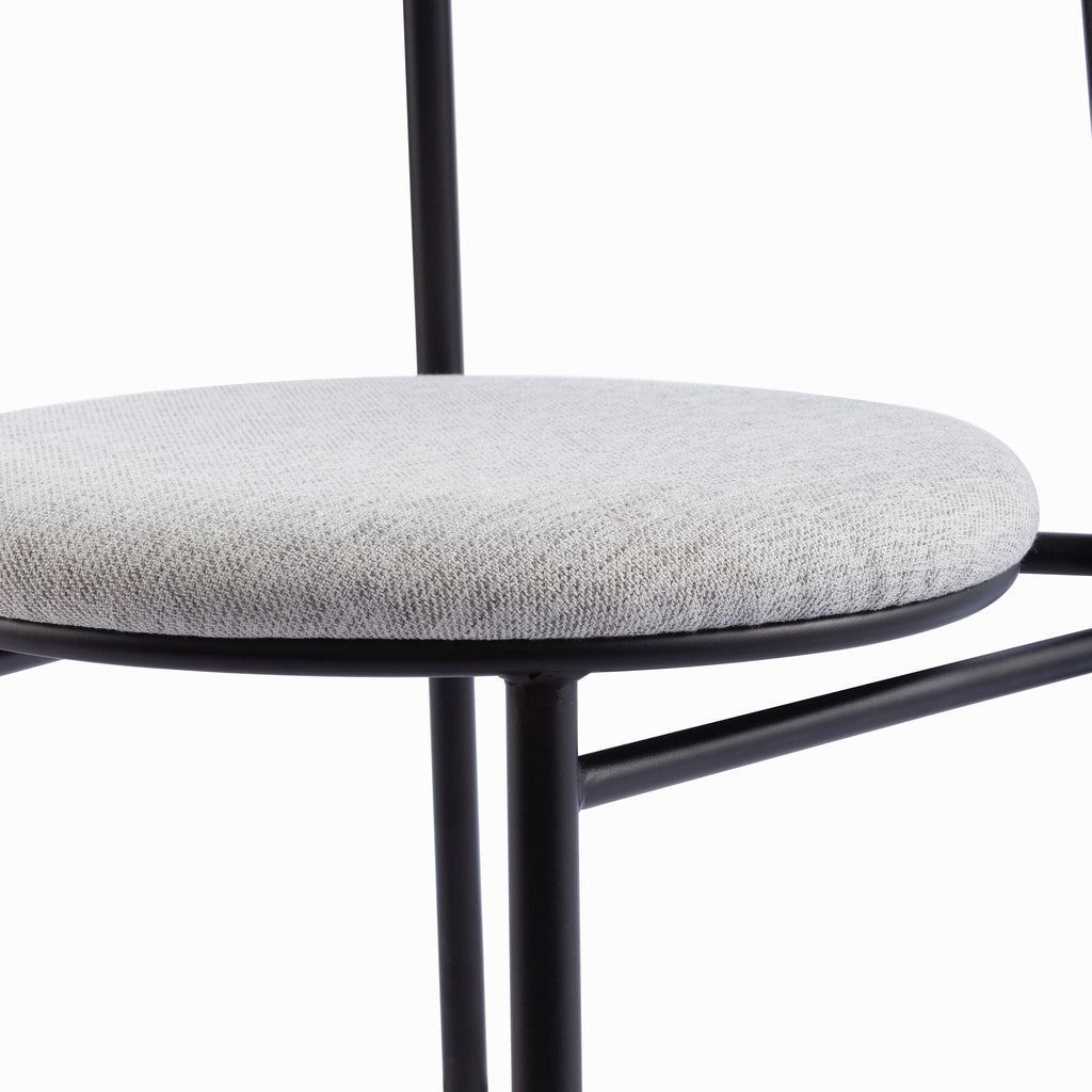 Fabric Verona Dining Chair - Silver Grey with Black Legs (Set of 2)