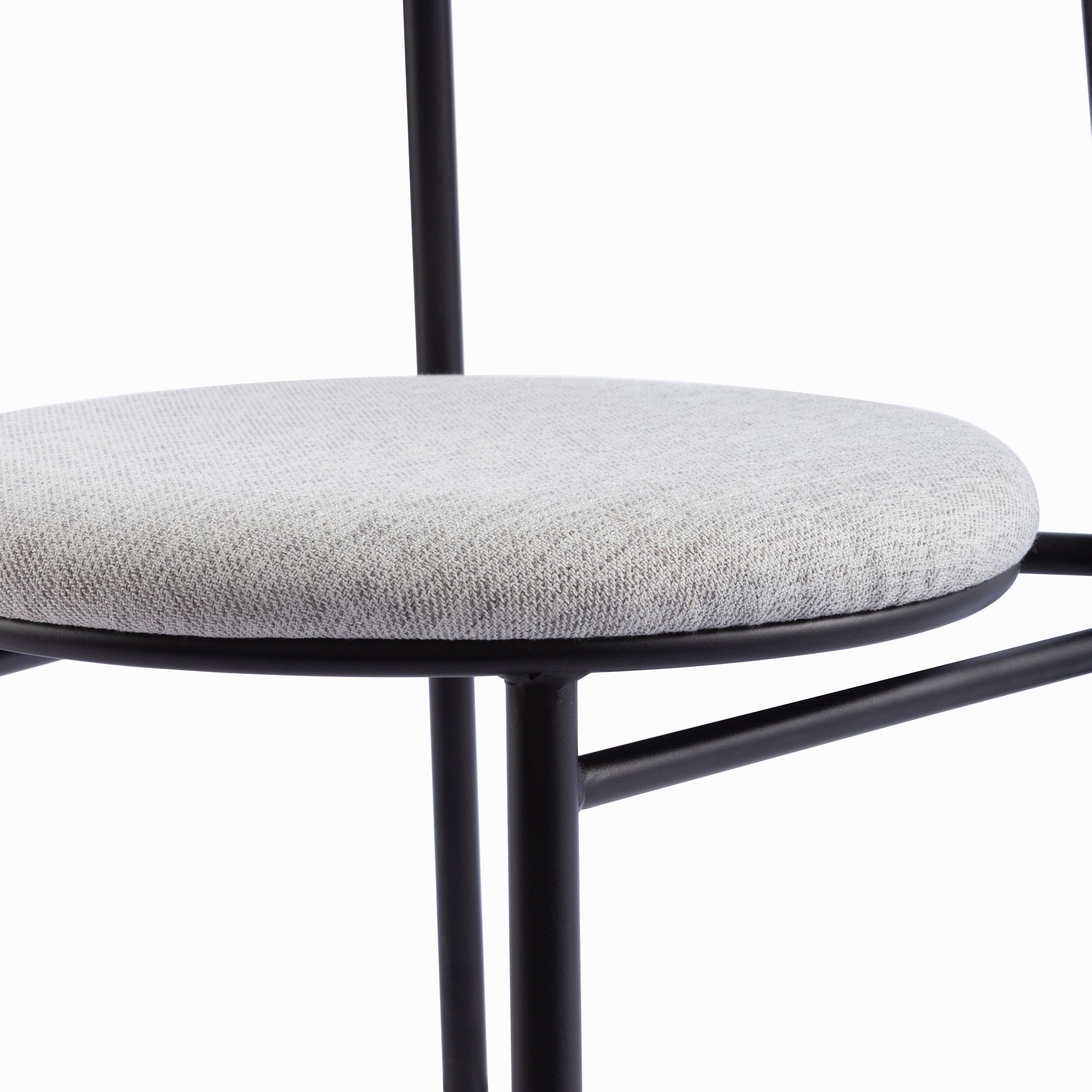 Fabric Verona Dining Chair - Silver Grey with Black Legs (Set of 2)