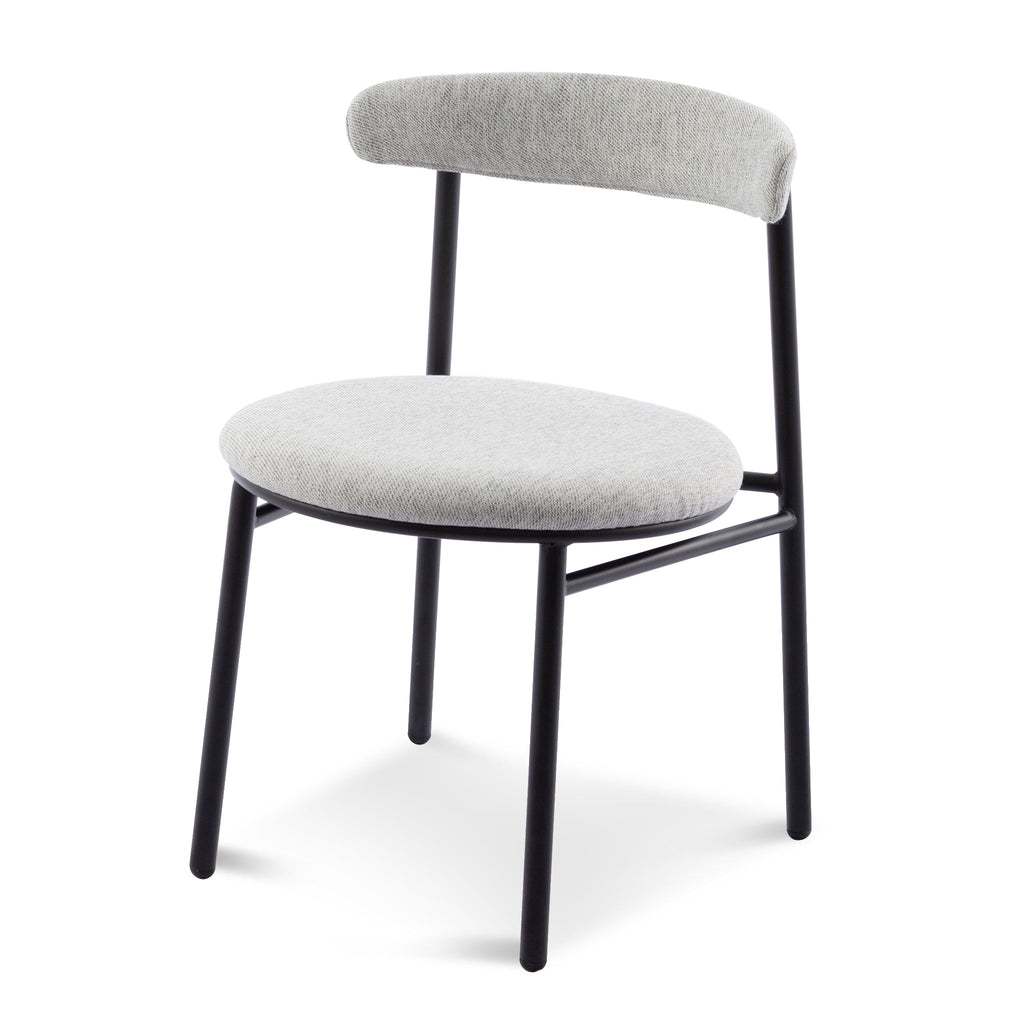 Fabric Verona Dining Chair - Silver Grey with Black Legs (Set of 2)