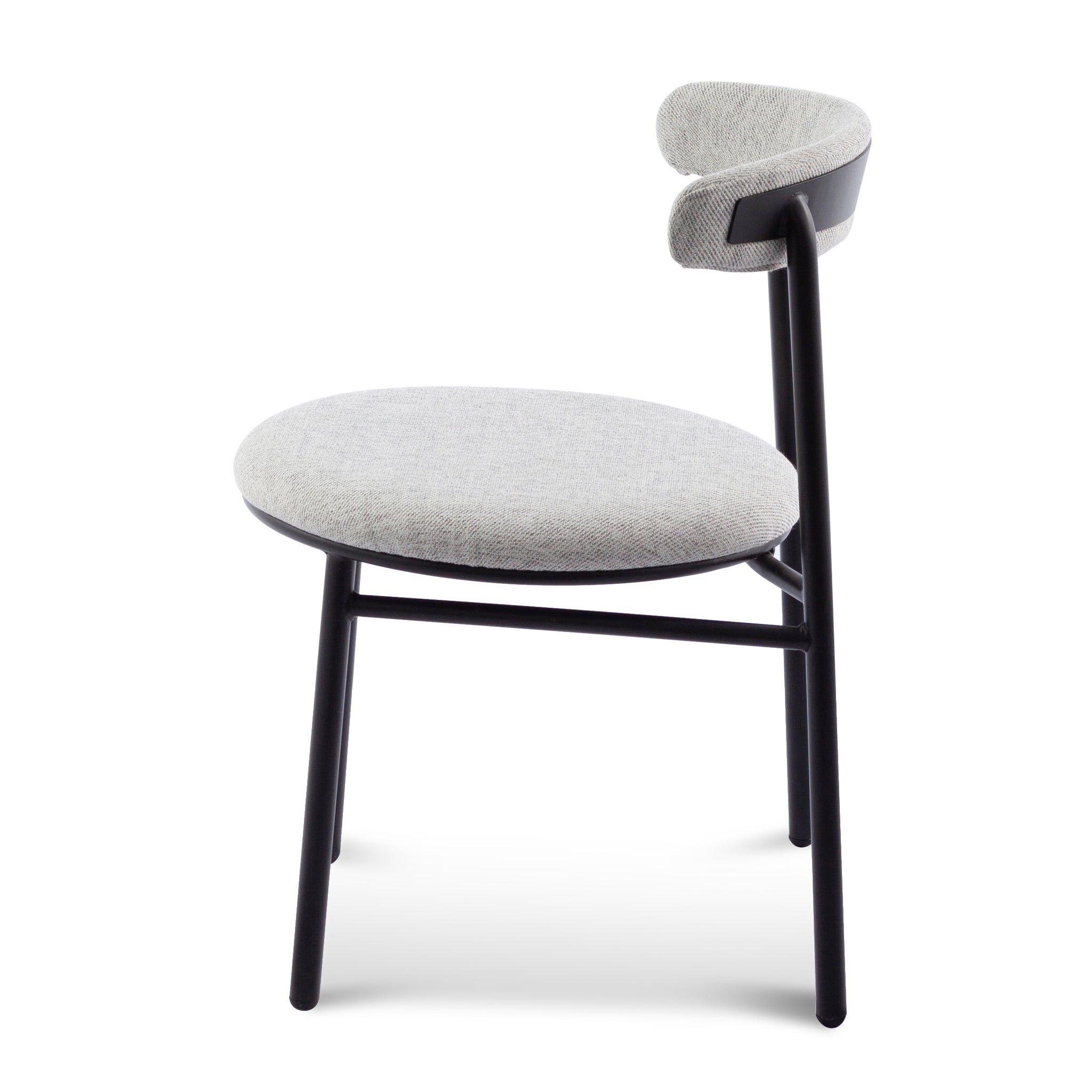 Fabric Verona Dining Chair - Silver Grey with Black Legs (Set of 2)