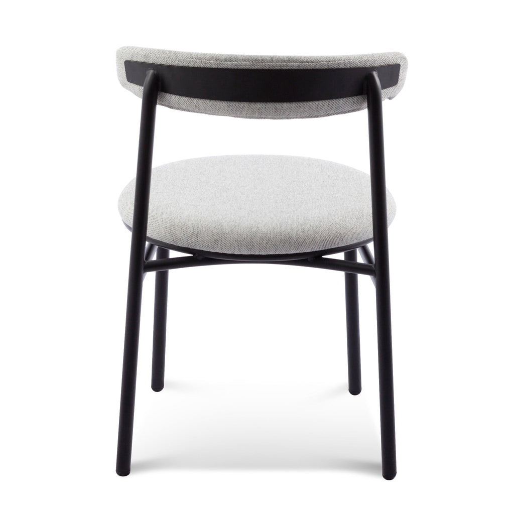 Fabric Verona Dining Chair - Silver Grey with Black Legs (Set of 2)